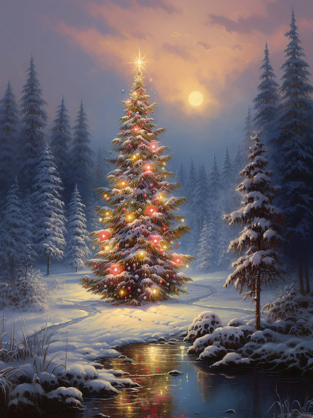 SKRYUIE Paint by Numbers Kit for Adults Beginner Christmas, Acrylic Oil Painting by Numbers Kits with PaintBrushes Paintwork Art Canvas for Home Decor 16x20 inch / 40x50 cm B1120 SKRYUIE