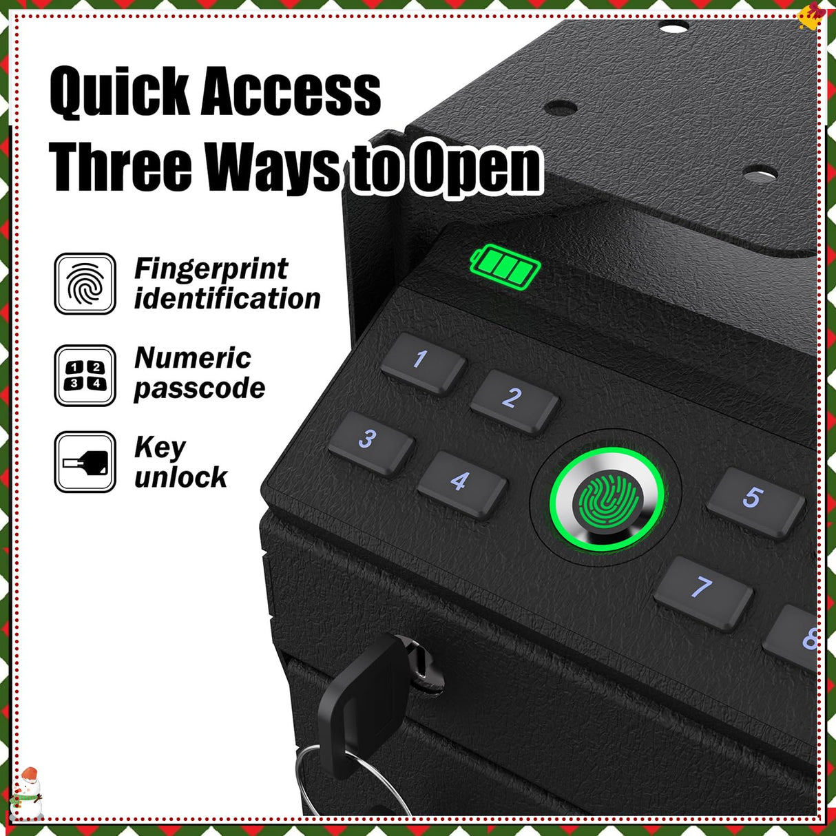 HARDROCK [ 2 Guns Capacity Gun Safe for Pistols, Biometric Wall Mounted Handgun Safe Box for Desk, Bedside,Truck,Drop Down Quick Access Security Safe with Fingerprint Keypad Lock for Home nightstand HARDROCK