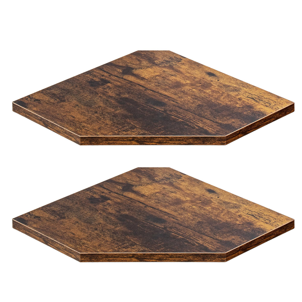 Corner Shelf Wall Mount, Corner Floating Shelves, Set of 2 Corner Wall Shelf Organizer, Rustic Wood Wall Storage Display Shelves for Living Room Bedroom Bathroom Kitchen, Rustic Brown Fun Memories