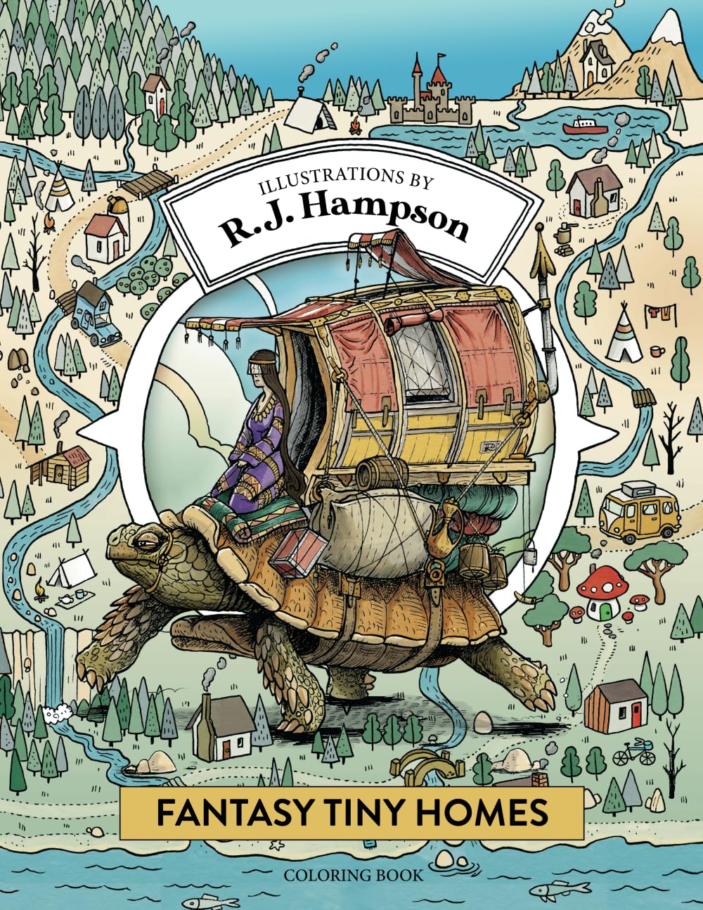 Fantasy Tiny Homes Coloring Book (R.J. Hampson Coloring Books) WoodArtSupply