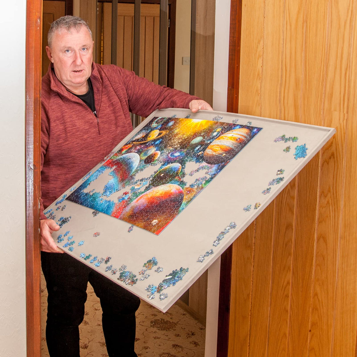 Jigthings – Jigboard 2000 – Jigsaw Puzzle Board for Puzzles up to 40” x 28”. Solid Board with Raised Edge for Most 2000 Piece Puzzles jigthings