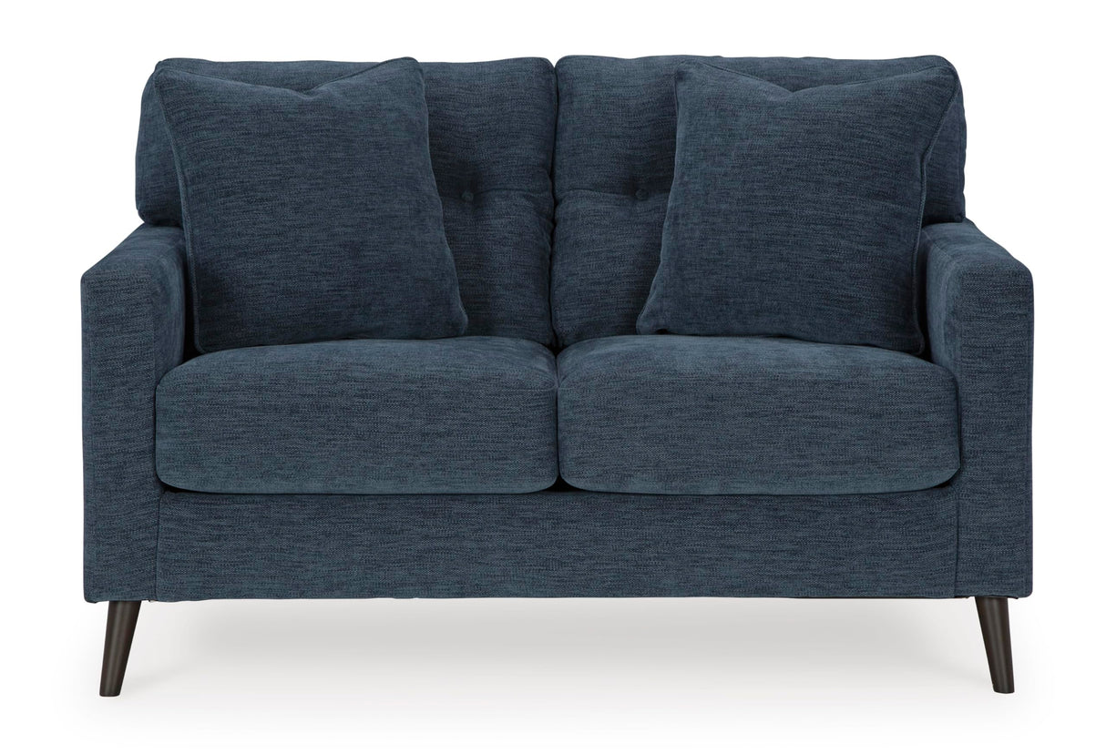 Signature Design by Ashley Bixler Classic Tufted Loveseat with Removable Cushions, Blue Signature Design by Ashley