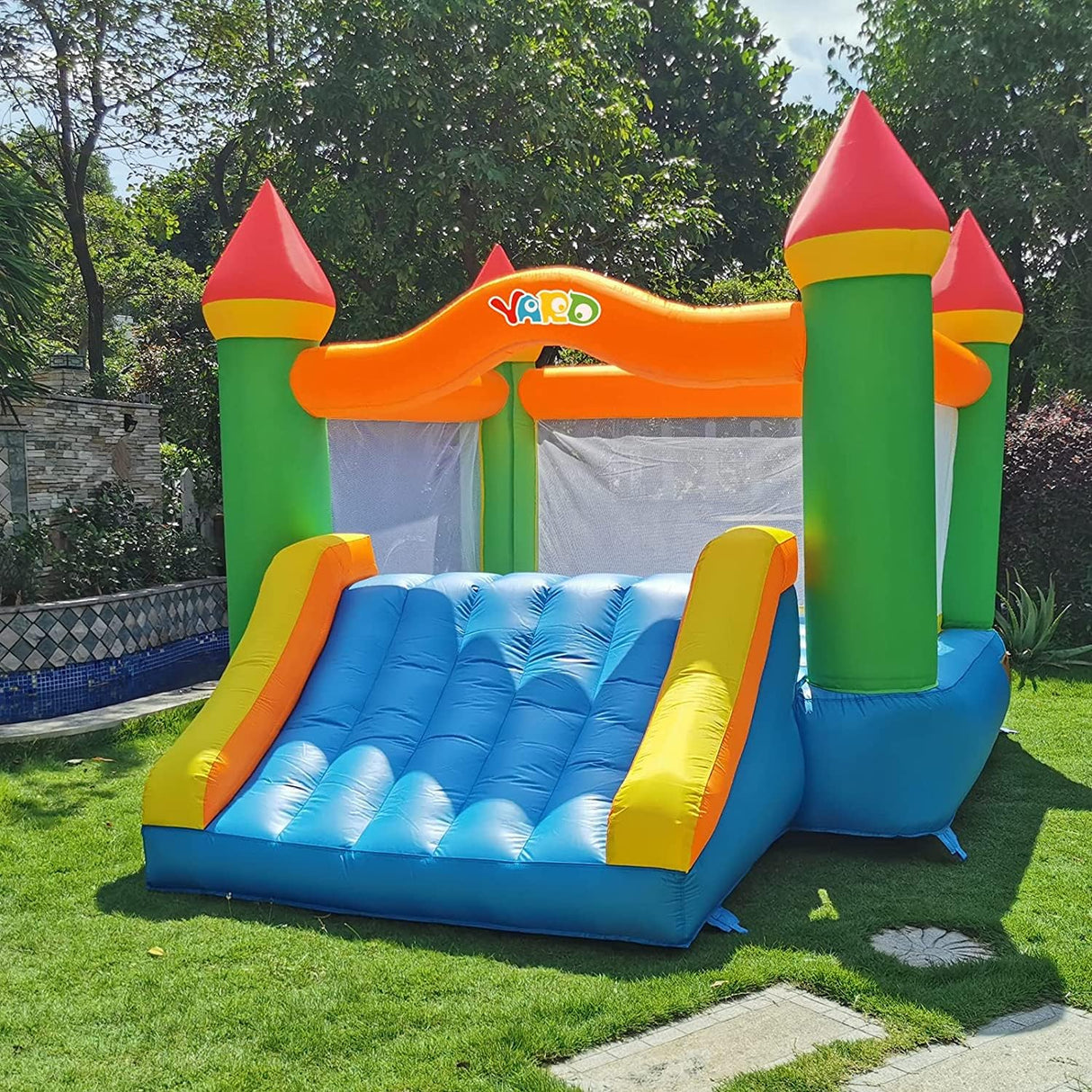 YARD Bounce House, Inflatable Bounce House with Slide for Kids 5-12, Bouncy House with Blower for Outdoor Backyard/Indoor, 12ft x 9ft x 8ft Bouncy Castle, Jump House for Adult Toddlers Kids Party YARD