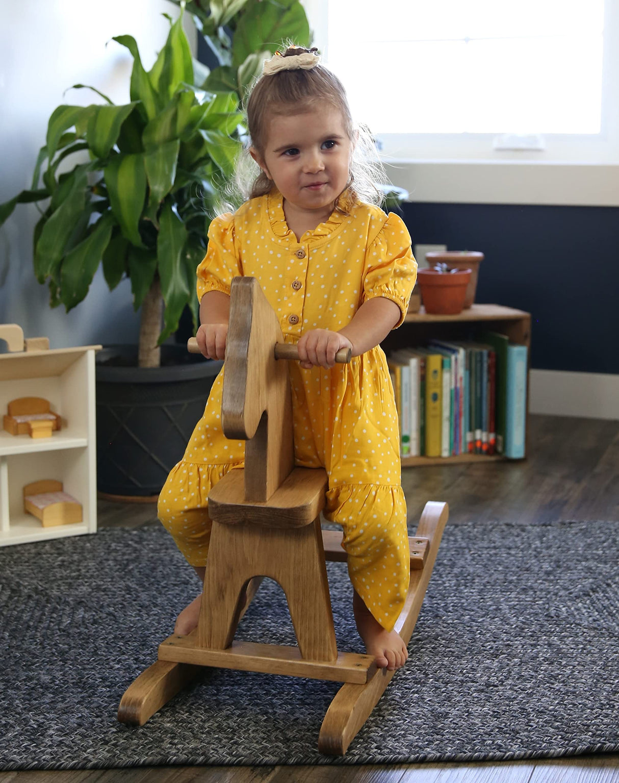 AmishToyBox.com Wooden Rocking Horse Toddler Ride-On Toy (Harvest Stain) AmishToyBox.com