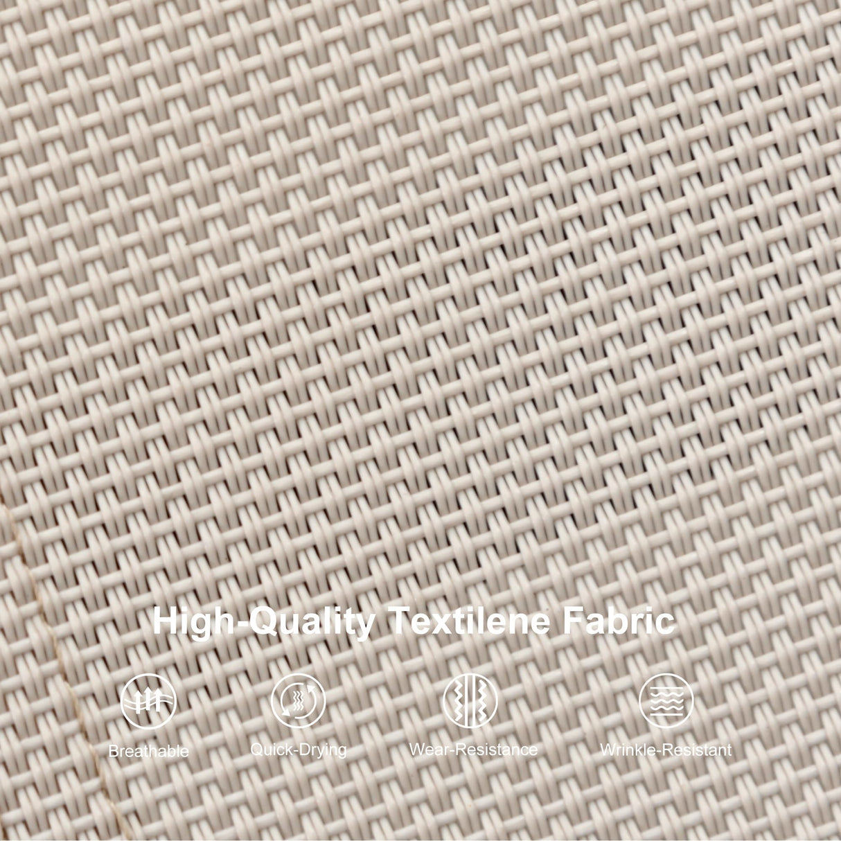 PURPLE LEAF Patio Chaise Lounge Set of 3 Outdoor Lounge Chair Beach Pool Sunbathing Lawn Lounger Recliner Chiar Outside Tanning Chairs with Arm for All Weather, Side Table Included, Beige PURPLE LEAF