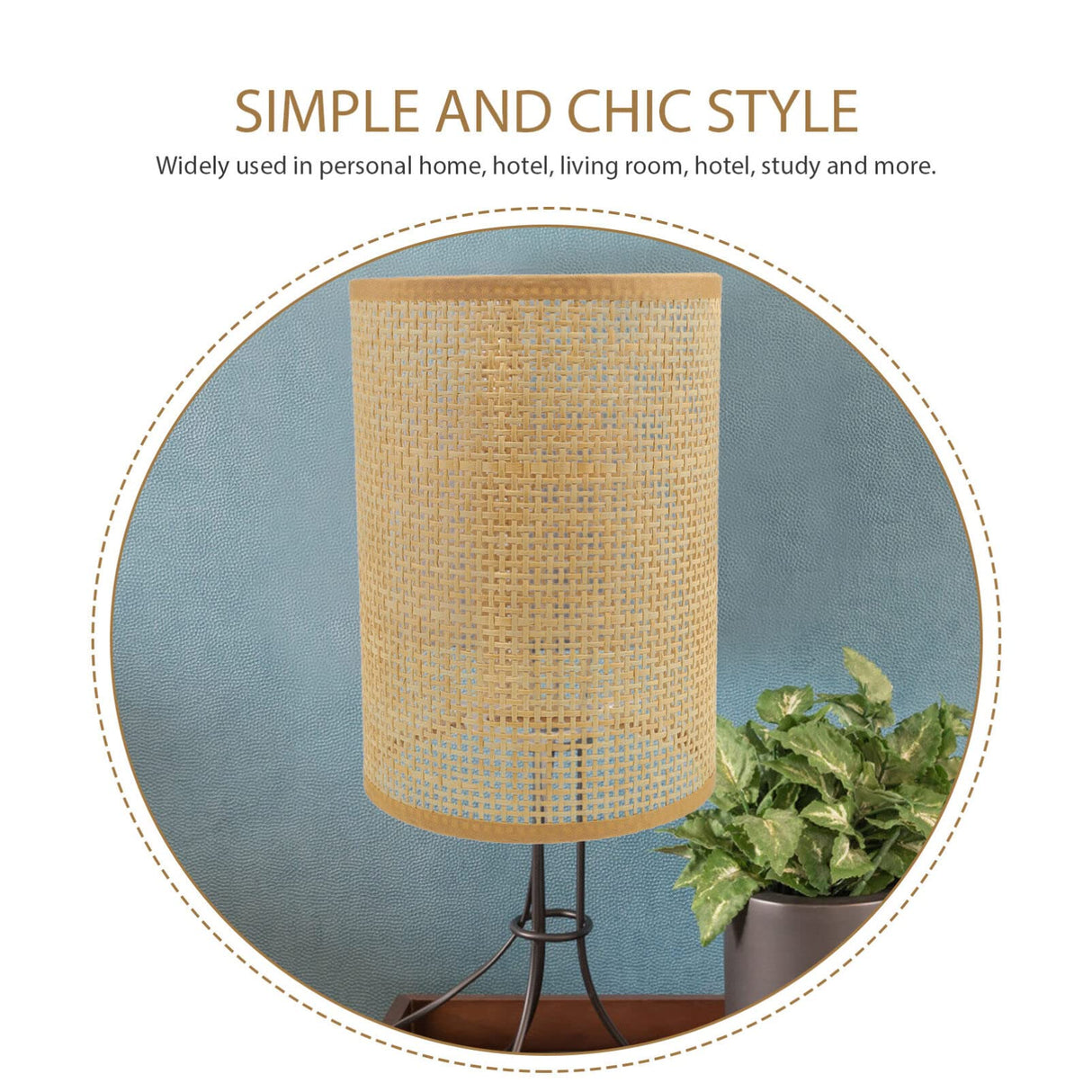 DOITOOL 2Pcs Rattan Drum Lamp Shade Replacement E27/E14 Chandelier Lampshade Natural Woven Cylinder Light Cover Table Lamp Cover for Chandeliers Floor Table Lamps DOITOOL