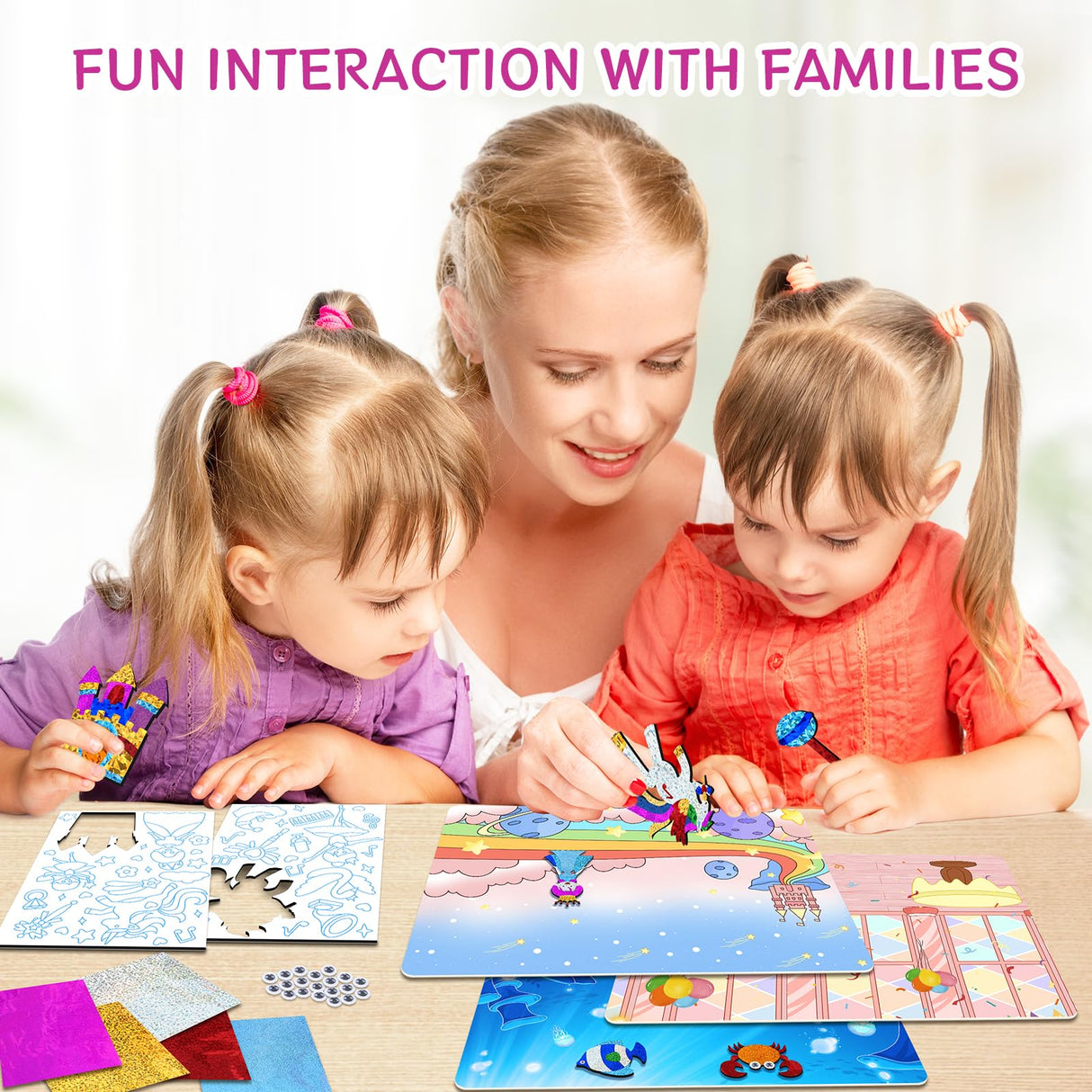 PERRYHOME Foil Arts and Crafts for Kids Ages 4-8 -DIY Unicorn & Princess Foil Foam Stickers Fun,Mess Free Kids Crafts,Creative Christmas Birthday Gifts Toys for 4 5 6 7 8 Year Old Girls PERRYHOME