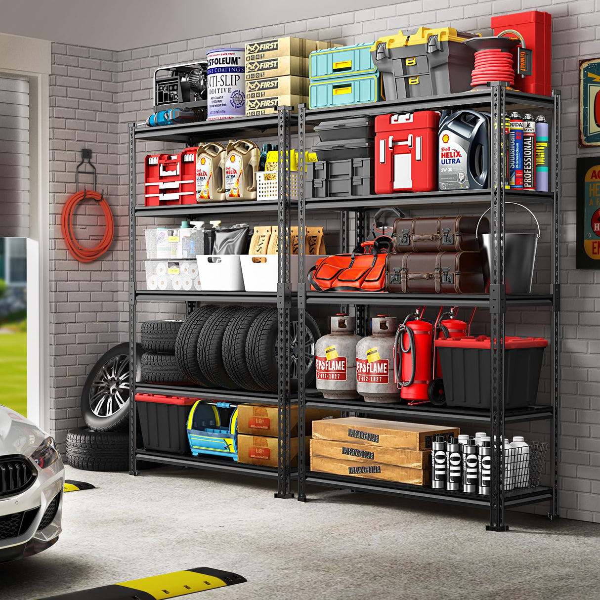 TigerParty 2020LBS Garage Shelving Units, 5-Tier Storage Shelves Heavy Duty, Adjustable Metal Shelving Rack for Kitchen, Closet, Warehouse, Pantry, 72" H x 35.55" W x 16" D TigerParty