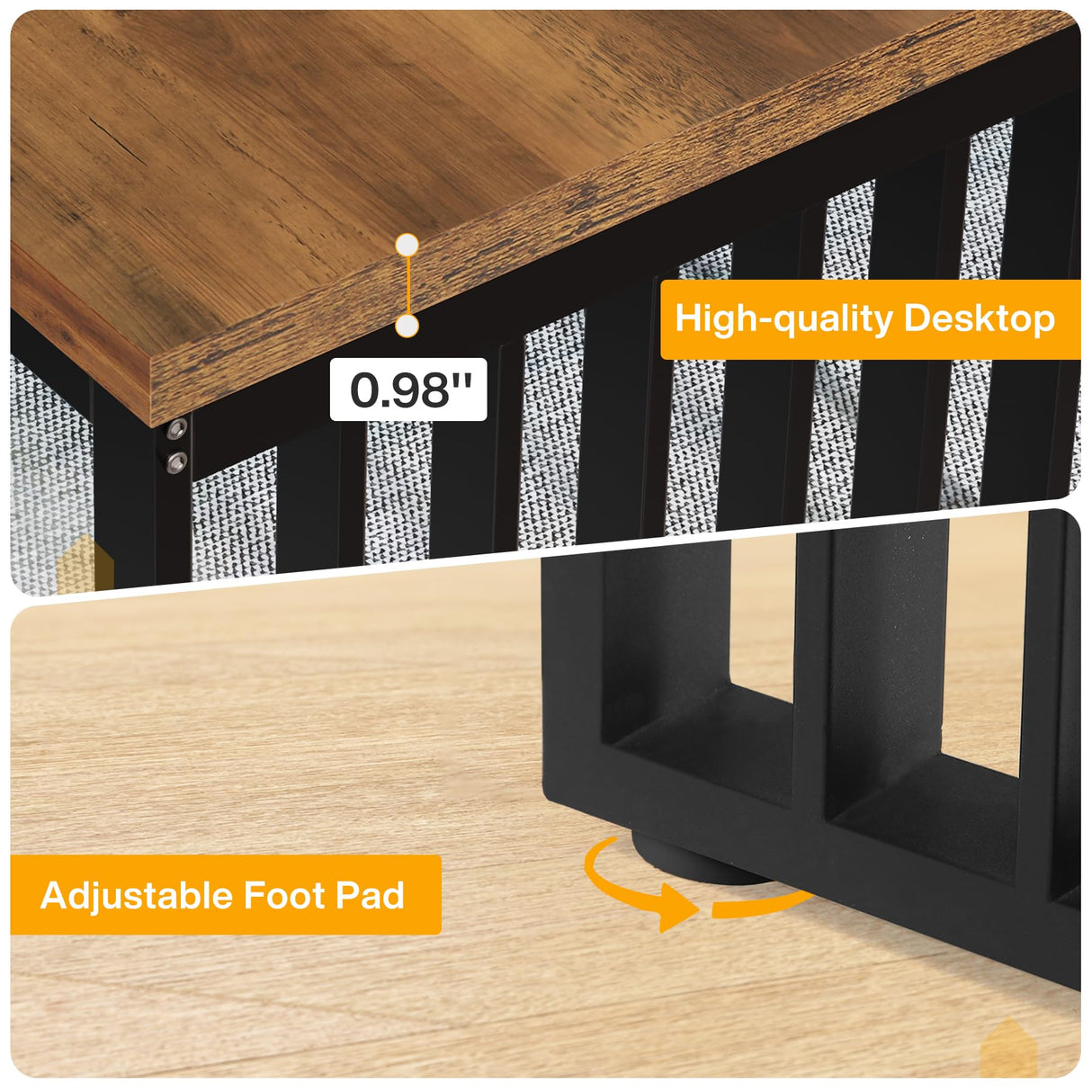 Tribesigns 78.74" Extra Long Computer Desk 2 Person Desk, Double Long Desk with Heavy Duty Metal Frame, Double Workstation Study Desk for Home Office, Brown (Without Chair) Tribesigns
