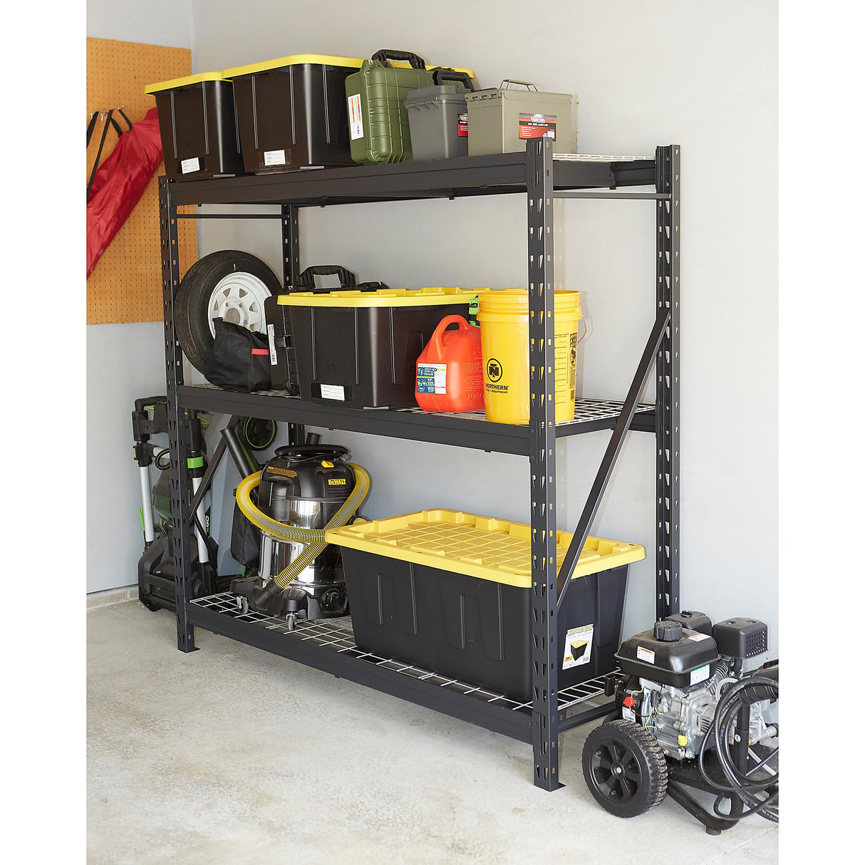 Ironton Industrial Shelving Rack, 3 Storage Shelves Steel Construction 3-Tier Rack with 2000-Lb Load Capacity Per Shelf, Garage Storage Rack Ironton
