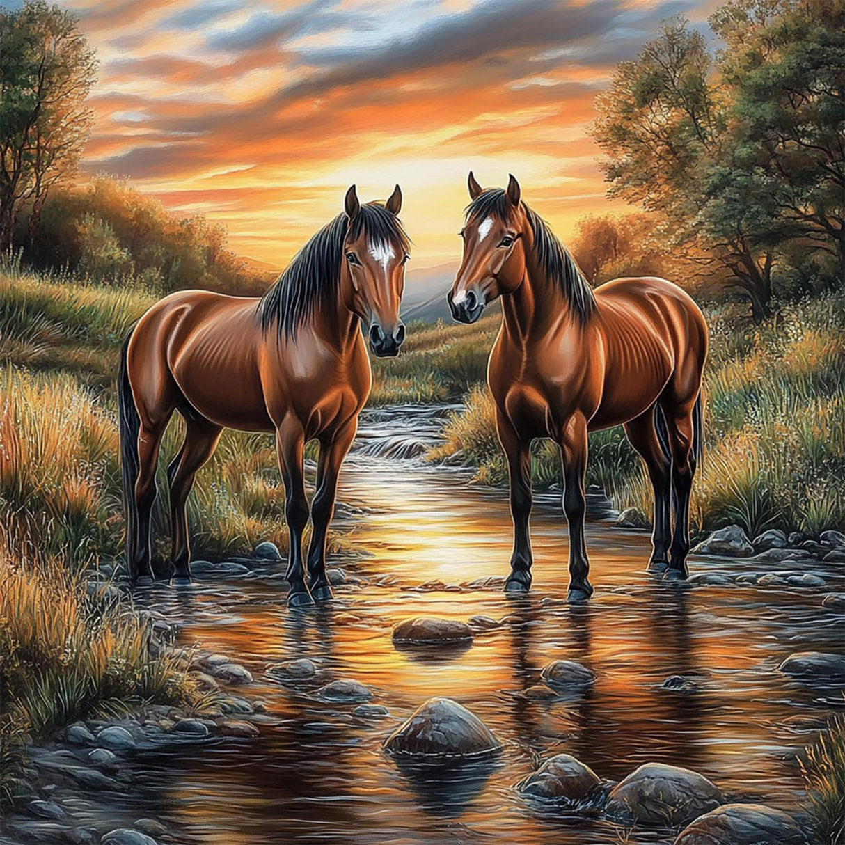 CEOVR Horse Diamond Art Kits for Adults, 5D DIY Full Drill Diamond Painting Dots Gem Art, Adult Crafts Kits Arts and Crafts, Wall Decor for Home Office, 12x12inch CEOVR