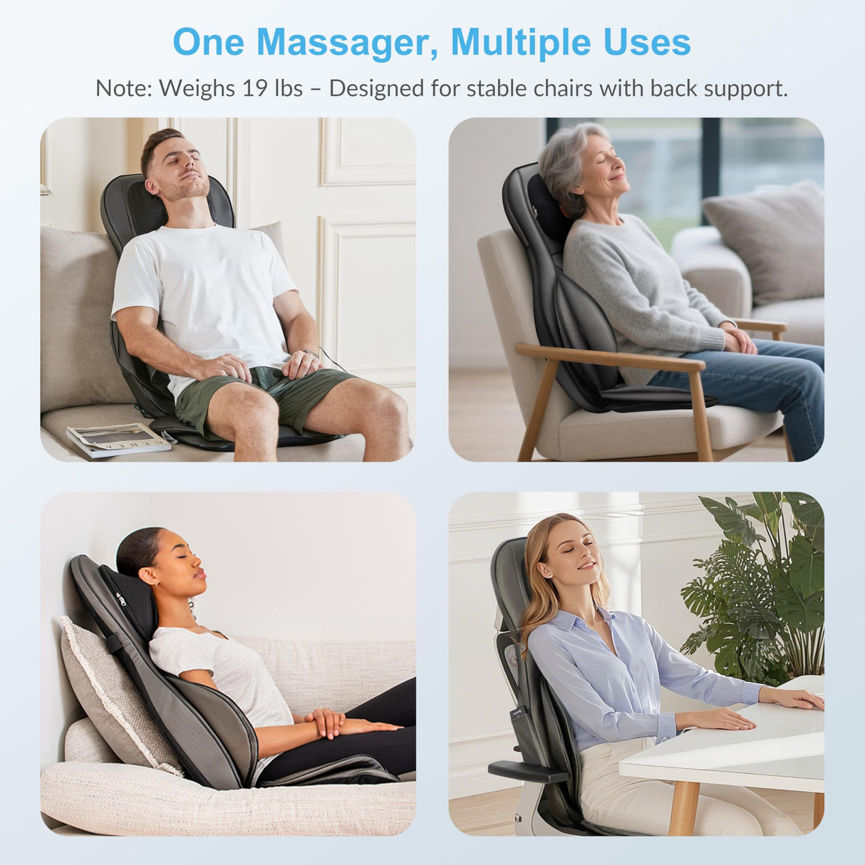 COMFIER Shiatsu Neck Back Massager with Heat, 2D ro 3D Kneading Massage Chair Pad, Adjustable Neck Massage,Seat Massager for Full Body Relaxation, Christmas Gifts for Dad Mom Women Men,Dark Gray COMFIER