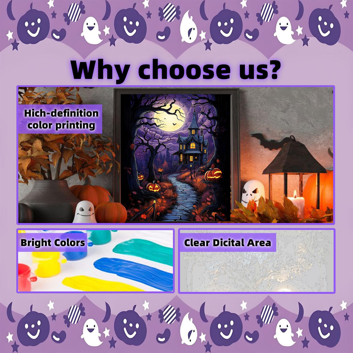 Arttoplus Halloween Paint by Numbers Kit for Adults Beginner-Castle Adult Paint by Number Kits on Canvas, DIY Acrylic Oil Painting by Numbers for Adults for Gift Home Wall Decor(16x20inch) Arttoplus