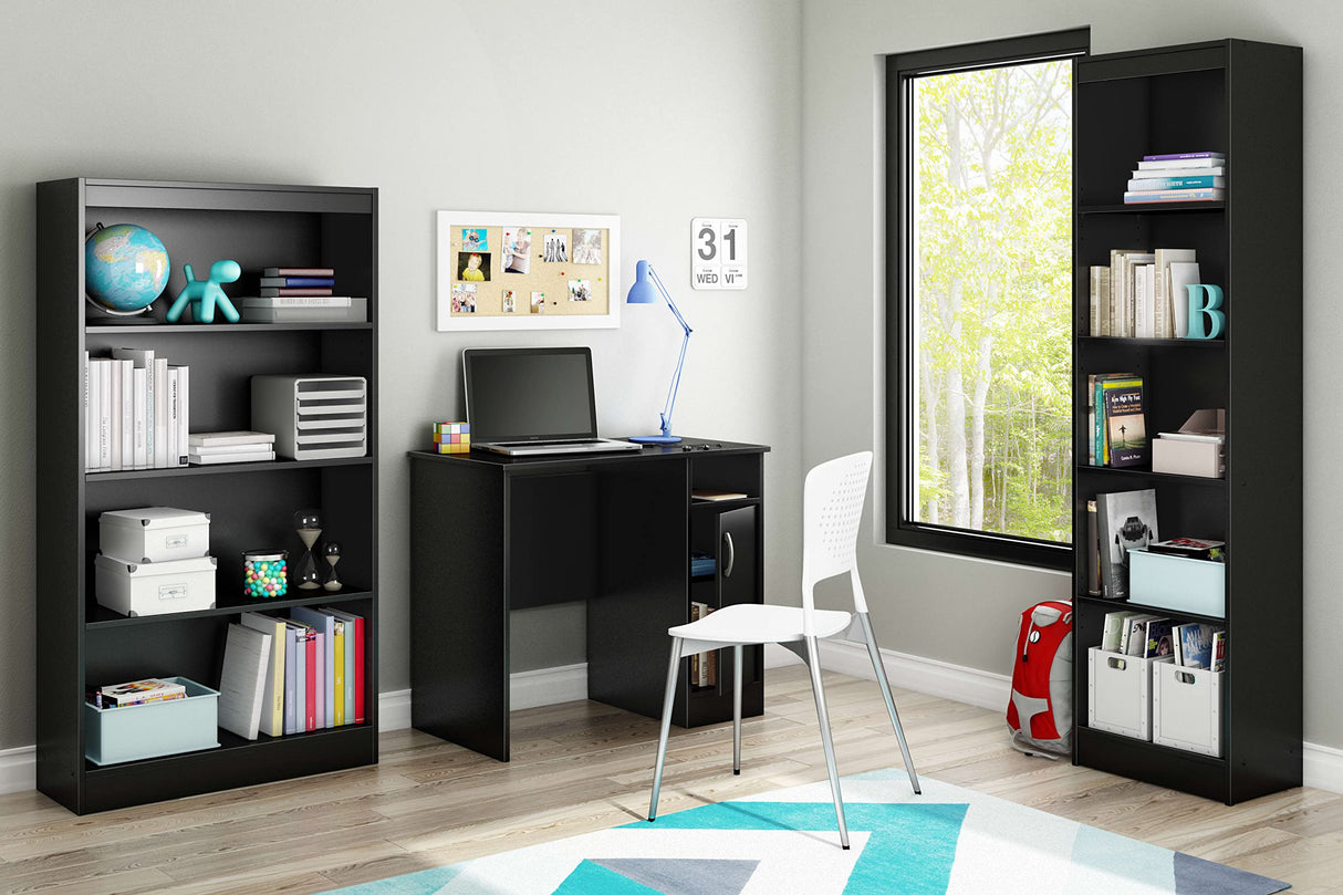 South Shore Axess 5-Shelf Narrow Bookcase, Pure Black, 7270758 South Shore