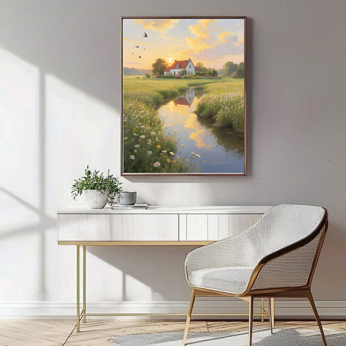 Landscape Diamond Painting Kits for Adults, Sunset Scenery Diamond Art Kits for Beginners, 5D DIY Full Round Drill Farm Diamond Painting Gem Art for Adults, Home Wall Decor 12 x 16 Inch Generic