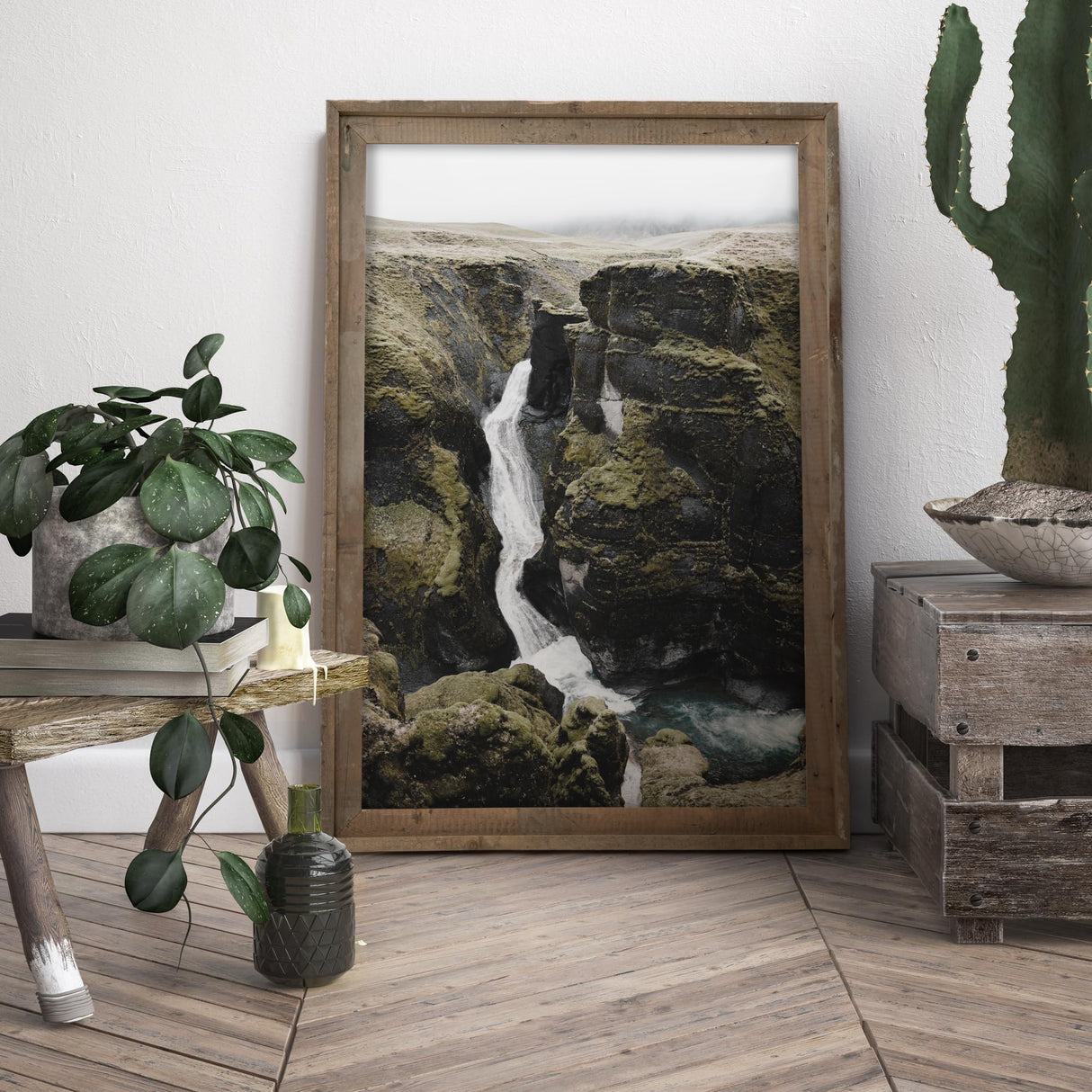 Rustic 16x20 Picture Frame, Reclaimed Barnwood Frame with Tempered Glass, Distressed Gallery Frame Set, Mounting or Table Display for Photos Posters FLYJOE