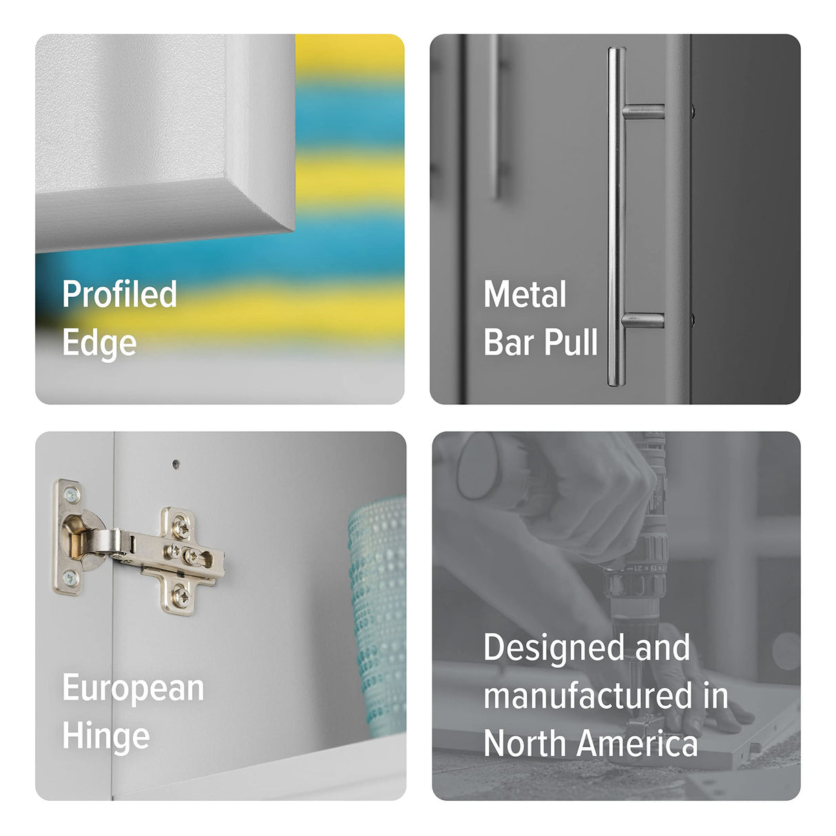 Prepac Elite Wall Mounted Storage Cabinet, 54" W x 24" H x 12" D, Light Gray Prepac