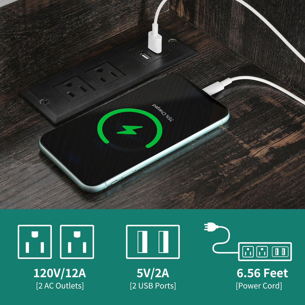 YITAHOME Bakers Rack Microwave Stand with Trash Can Storage Bin Cabinet and Power Outlet, 6-Tiers Farmhouse Kitchen Tall Thickened Coffee Bar Station with Adjustable Shelf (Rustic Oak) YITAHOME