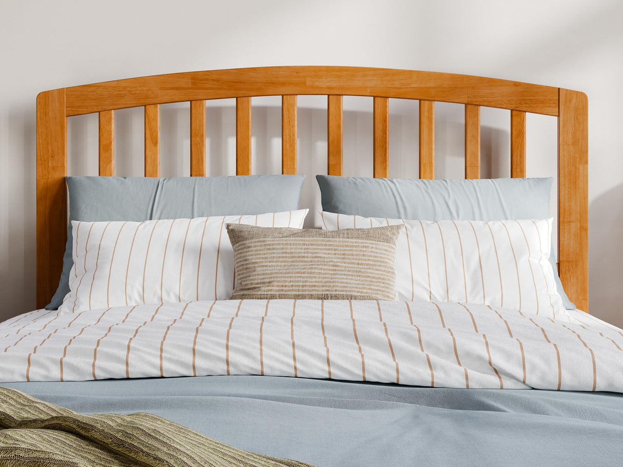 AFI Richmond Full Solid Wood Headboard with Attachable Charger in Light Toffee AFI