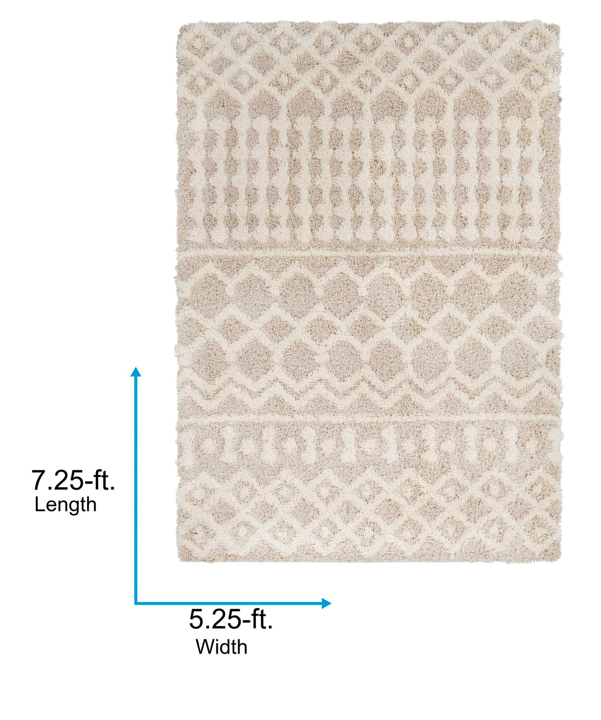 Livabliss Hapsburg Moroccan Shag Area Rug, 5'3" x 7'3", Beige Livabliss