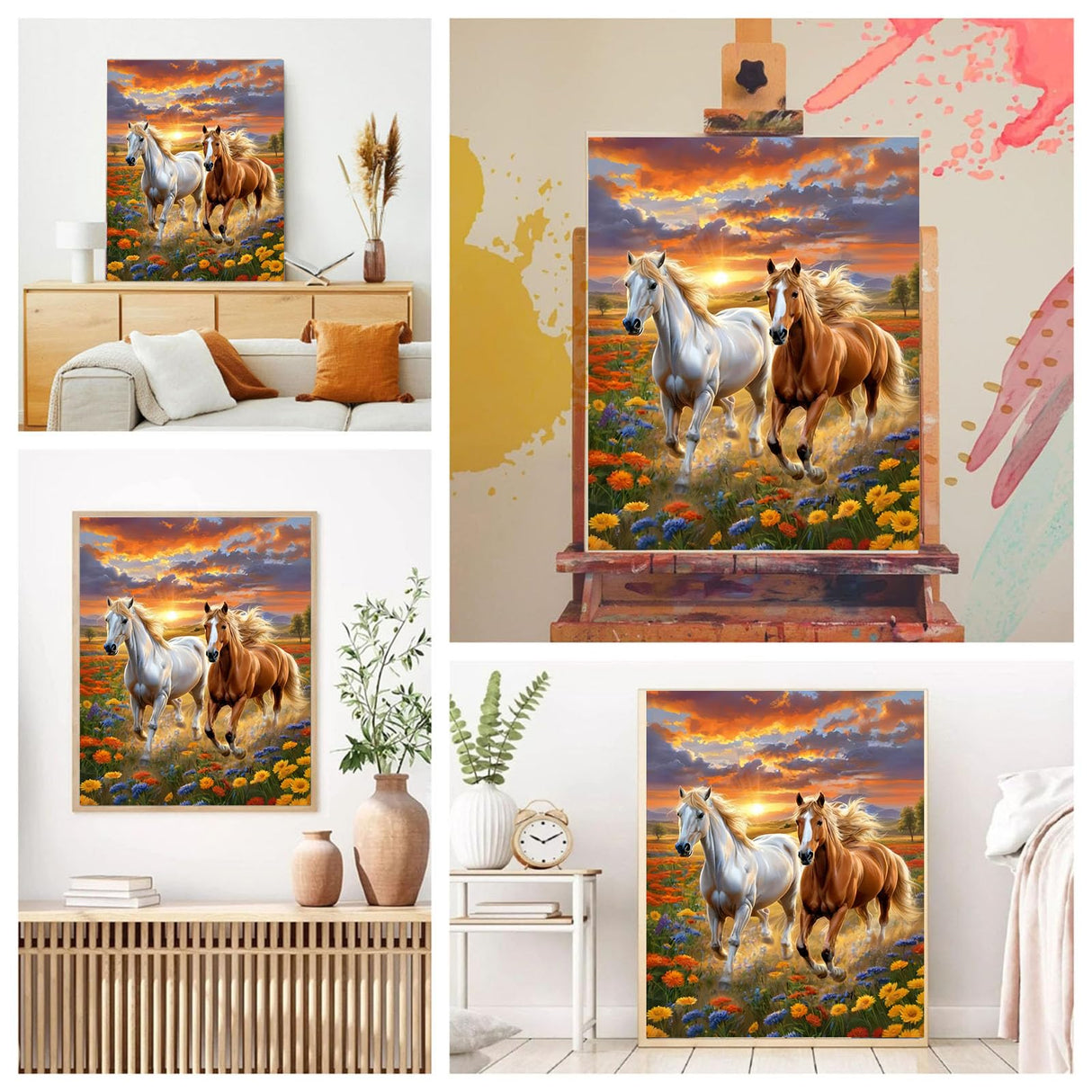 cviokrdu Horse Paint by Numbers for Adults-Horse Paint by Number on Canvas Without Frame, DIY Animal Oil Painting for Gift Home Wall Decor (16x20inch) cviokrdu