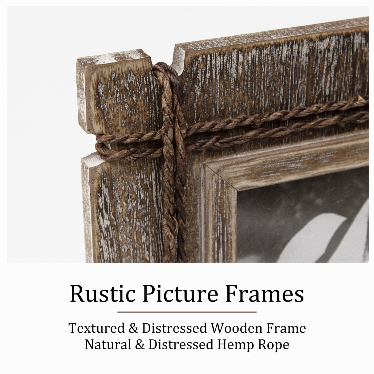 takfot Rustic Picture Frames 5x7 Wooden Picture Frame Set of 2, Distressed Western Photo Frame with Real Glass Wall and Tabletop Display Gift for Mom Dad Family Friends takfot
