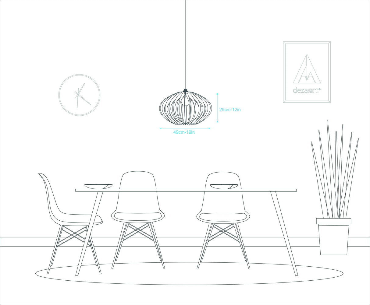 Wood Pendant Light | Pendant Lighting | Modern Wood Chandelier | Hanging Lamp | Mid Century Modern Chandelier | Wooden Lampshade | Dezaart DEZAART