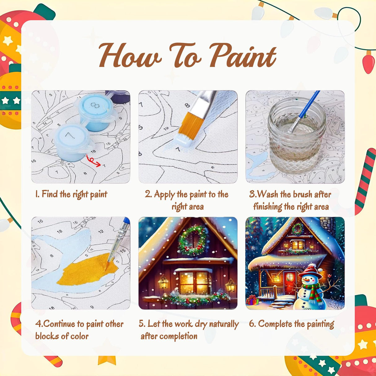 Arttoplus Christmas Snowman Paint by Numbers Kit for Adults Beginner-Christmas Adult Paint by Number Kits on Canvas, DIY Acrylic Oil Painting by Numbers for Adults for Gift Home Wall Decor(16x20inch) Arttoplus