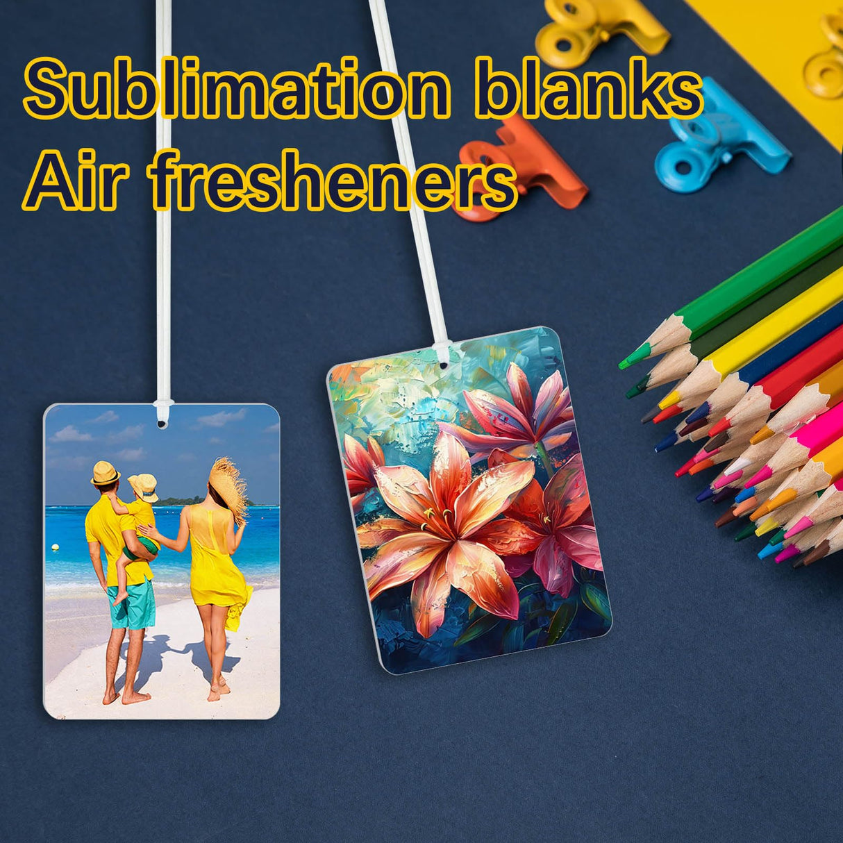200 pcs sublimation air fresheners blanks ,sublimation car freshener blanks with packaging air freshener blanks DIY Air Freshener for Car and Home Hanging Decoration LIZOIDZSM