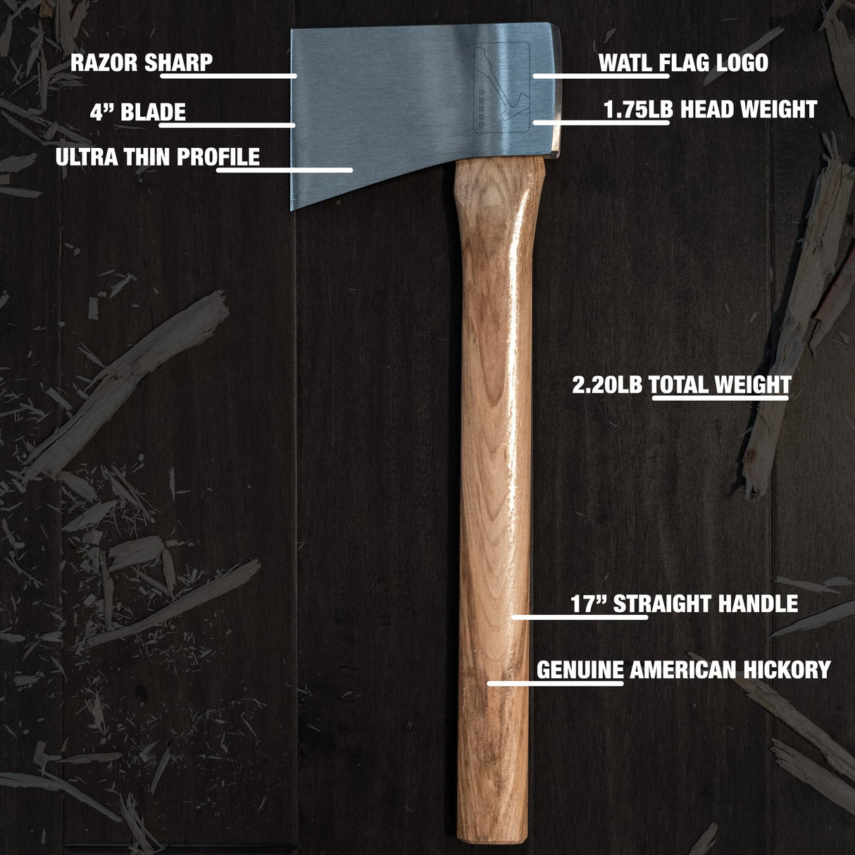 The Commander GEN2: World Axe Throwing League Premium Competition Throwing Axe with Throwing Hatchet Hickory Wooden Handle WATL