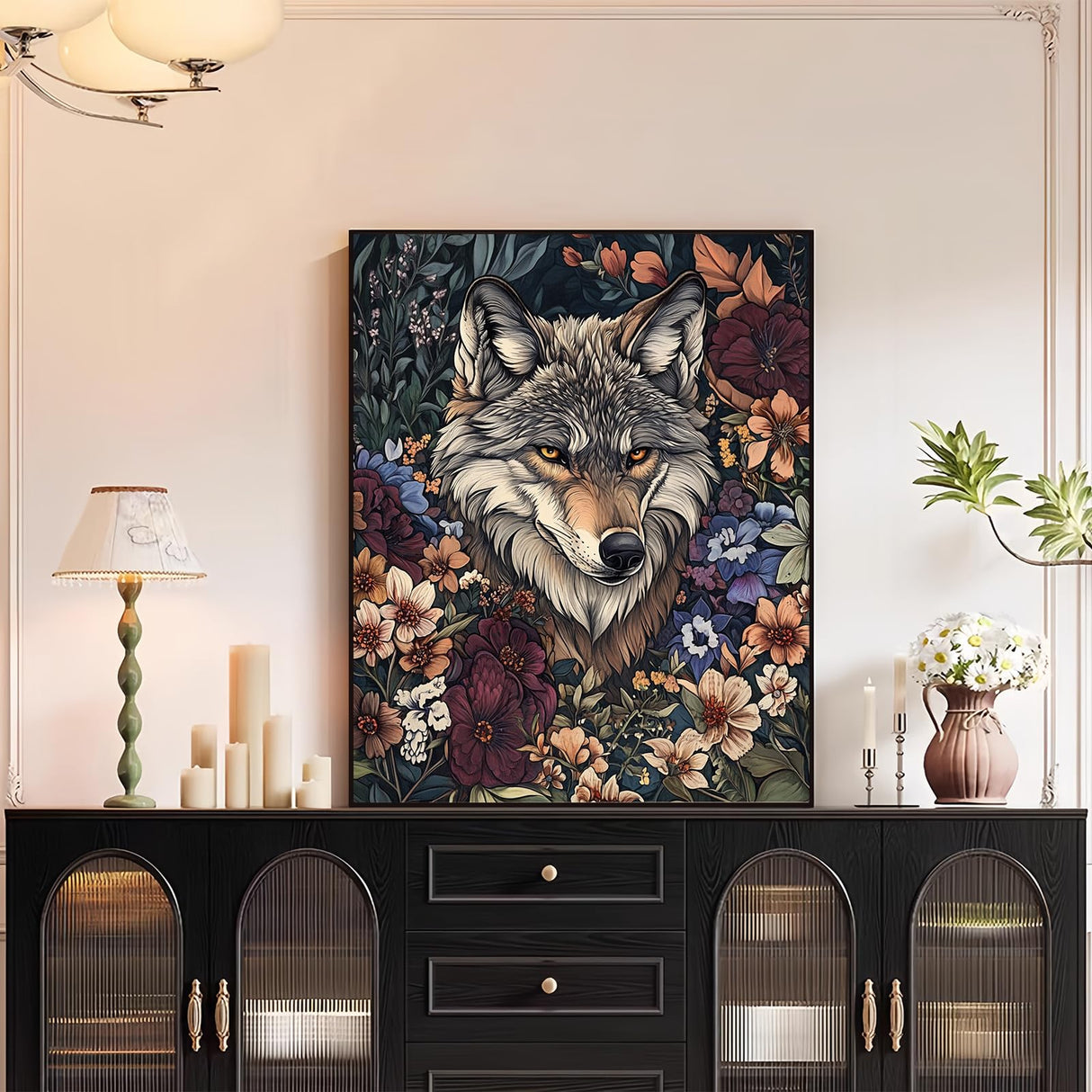 XTCIXAL Wolf Paint by Numbers Kit for Adults, Wolf Paint by Number for Adults, Beginners Acrylic Canvas Painting Kits for Home Wall Decor 16x20 Inch XTCIXAL
