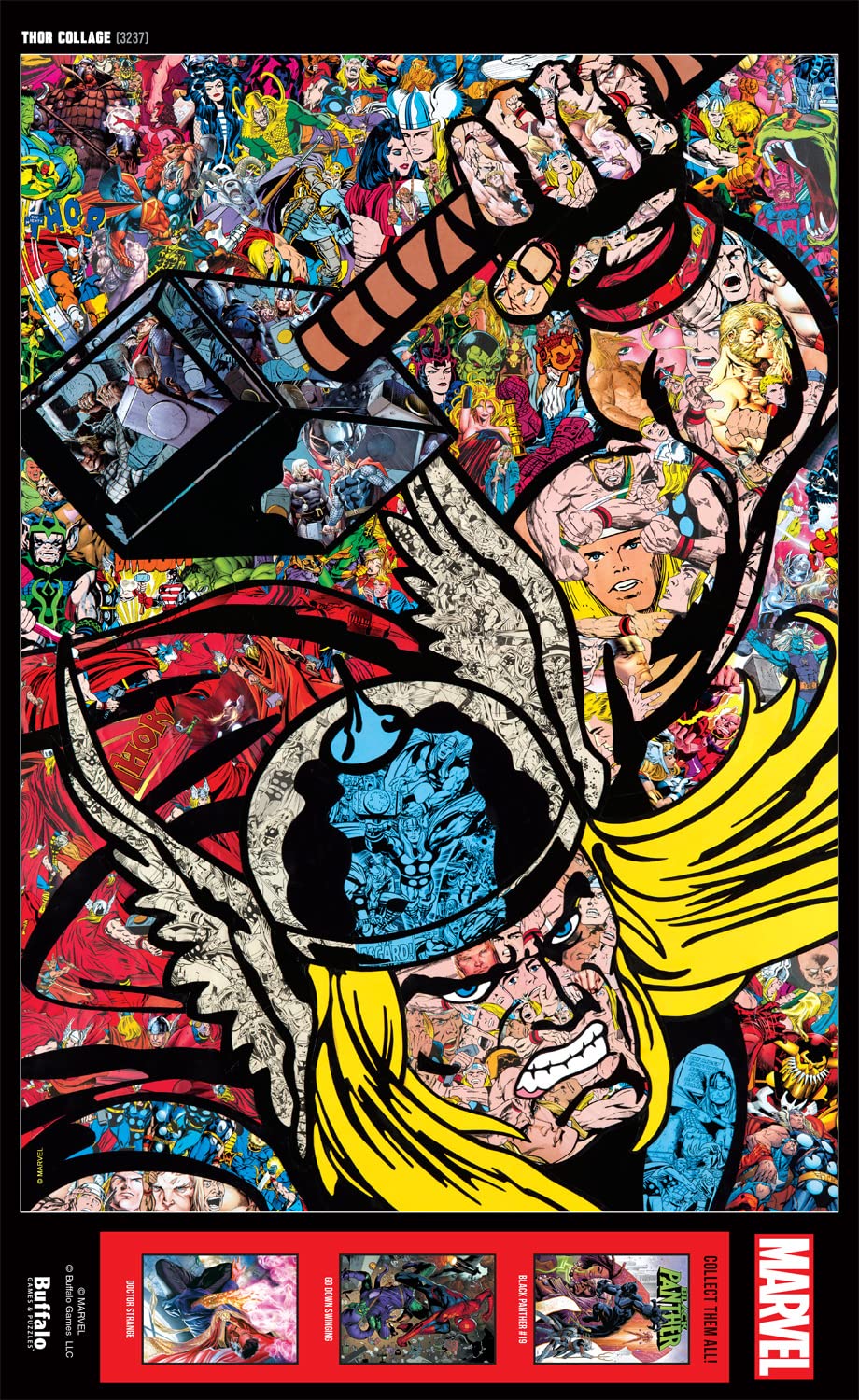 Buffalo Games - Marvel - Thor Collage - 500 Piece Jigsaw Puzzle for Adults -Challenging Puzzle Perfect for Game Nights - Finished Size is 21.25 x 15.00 Buffalo Games