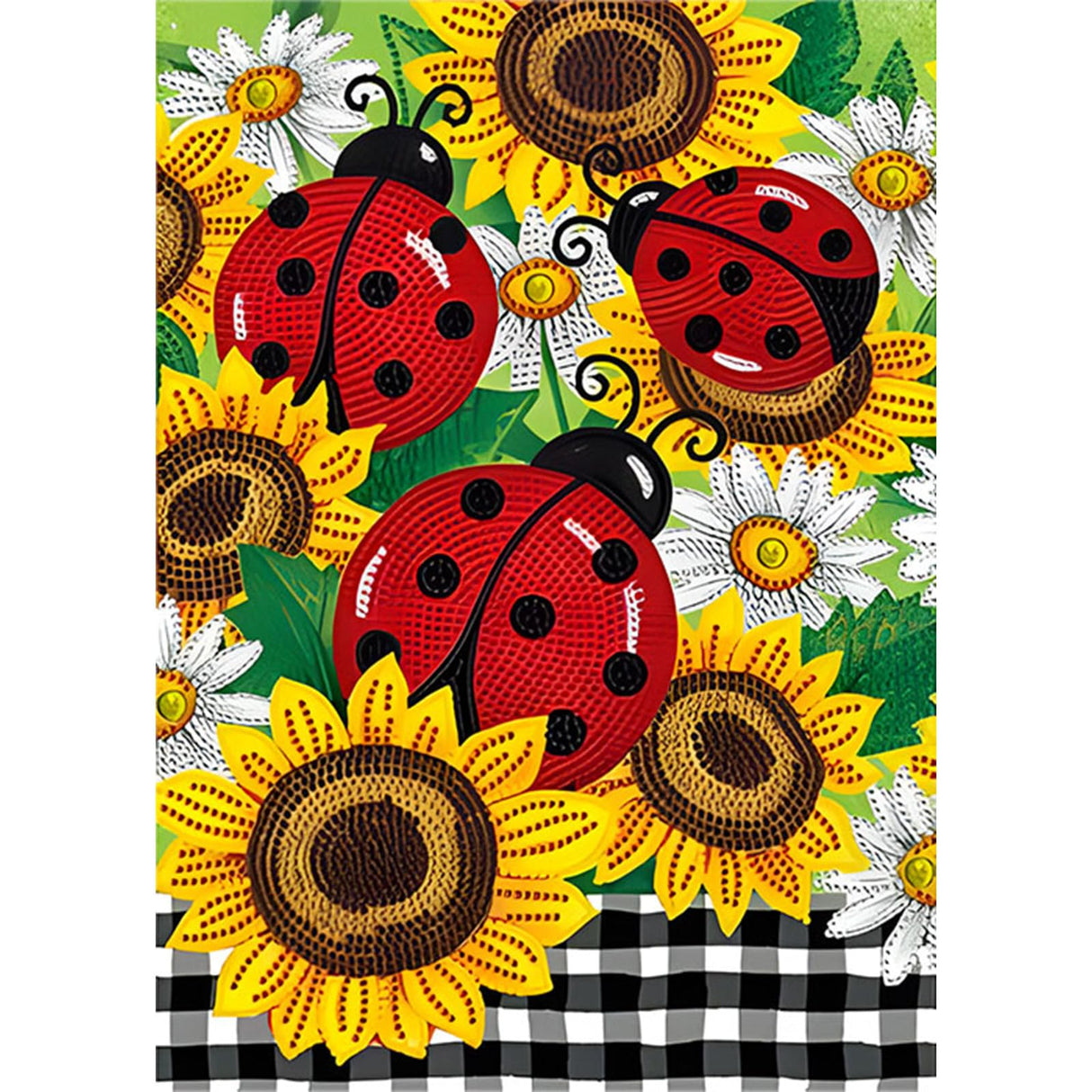 SENQAO Sunflower Diamond Art Kits for Adults Beginner Ladybug 5D DIY Diamond Art Craft Paint with Full Round Drill Embroidery Pictures Arts Paint by Number Kits for Home Wall Decor 11.8x15.7in SENQAO