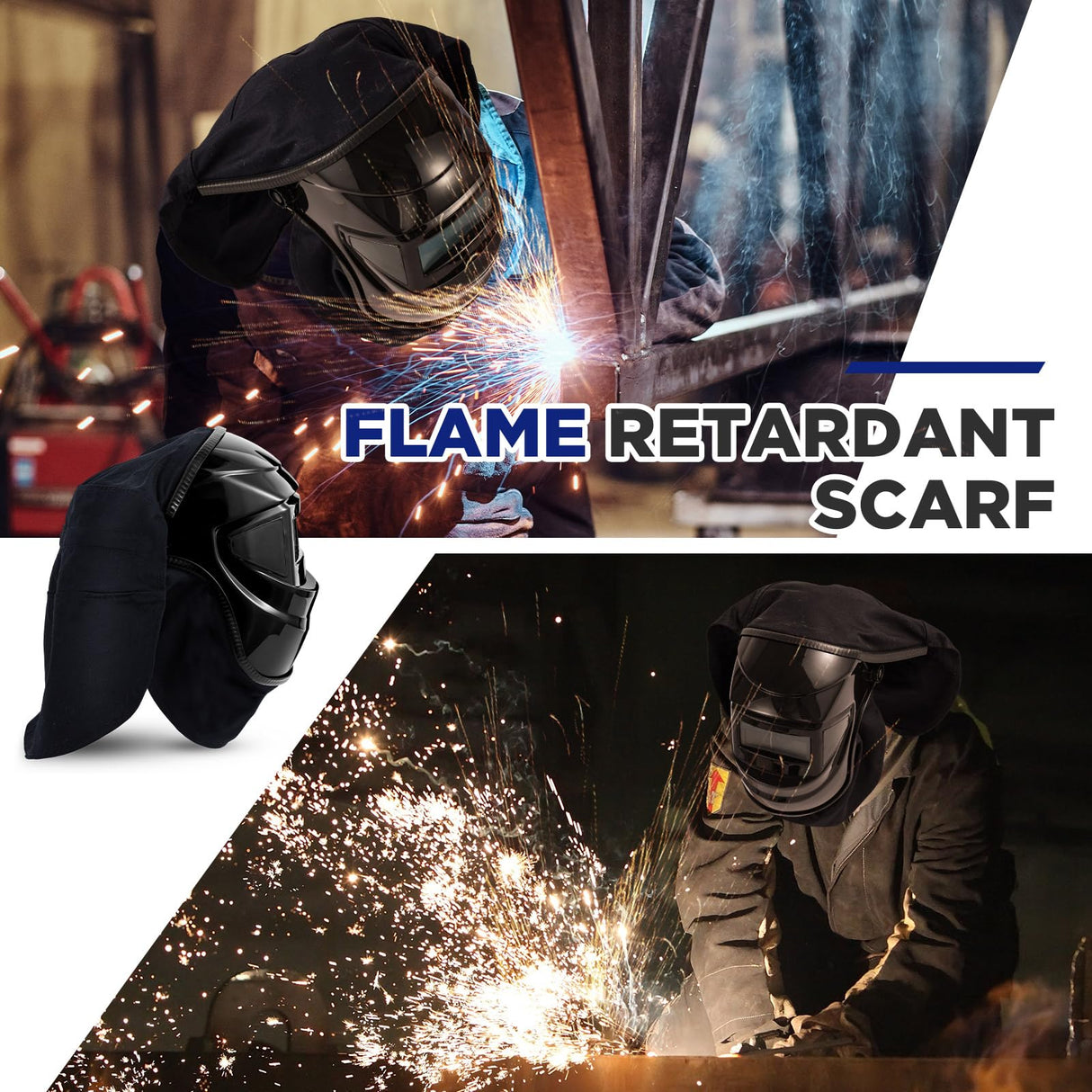 Jecery 2 Pcs Welding Helmet Cover and Helmet Bib Set, Welding Accessories with Press Fit Seal for Neck Protection, Fits Most(Black) Jecery