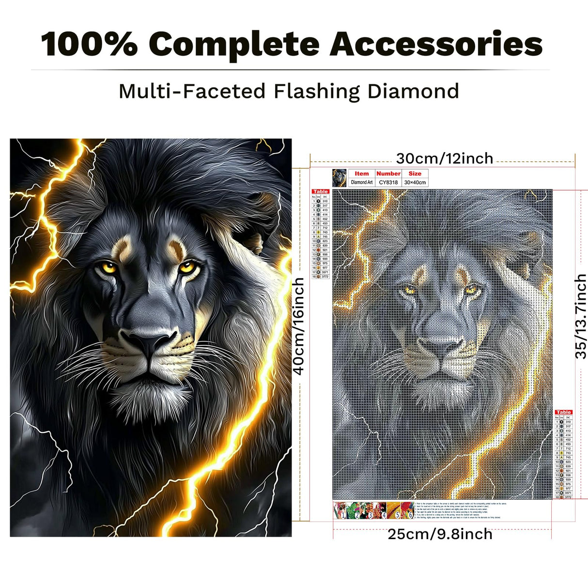 ZENDIYO Lion Diamond Painting Kits for Adults, 5D Diamond Art Kits for Adults Beginners, DIY Full Drill Diamonds Dots Gem Art Painting and Crafts for Home Wall Decor 12x16inch ZENDIYO