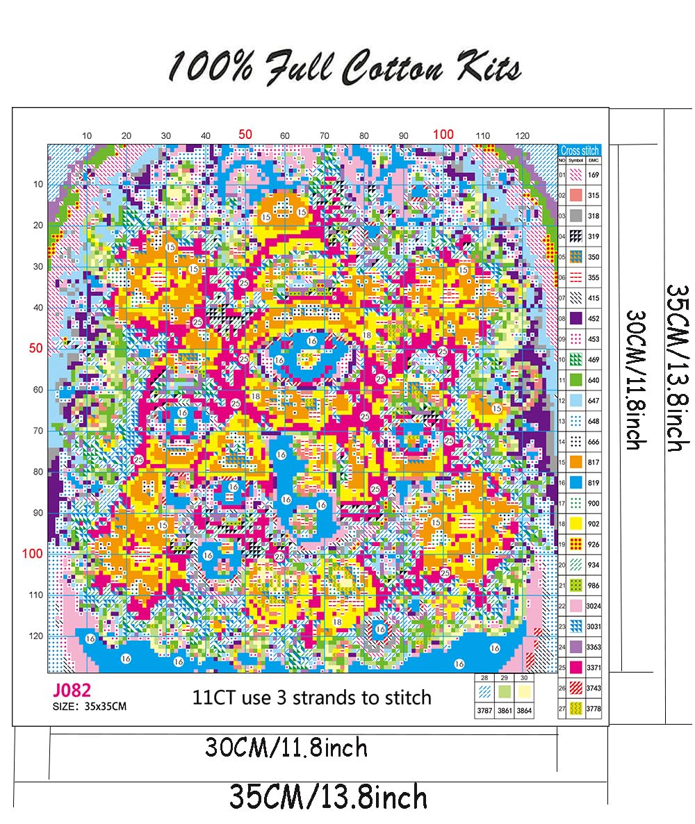 Christmas Stamped Cross Stitch Kits - Needlepoint Counted Cross Stitch Kits for Beginner Adult Crossstitching Printed Dimensions Snowman Patterns Stitch Embroidery Kits Arts and Crafts Paintcolor