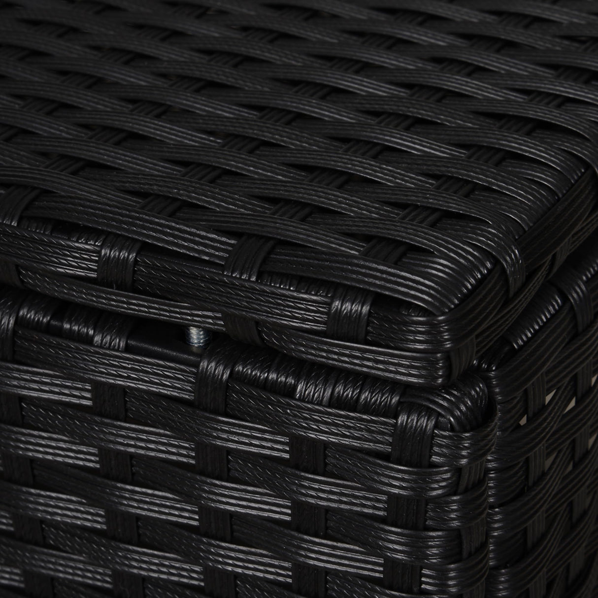 Outsunny 20" Patio Wicker Ottoman, Multipurpose Outdoor PE Rattan Footrest, Additional Seating, Side Table with Soft Cushion, Black, Cream White Outsunny