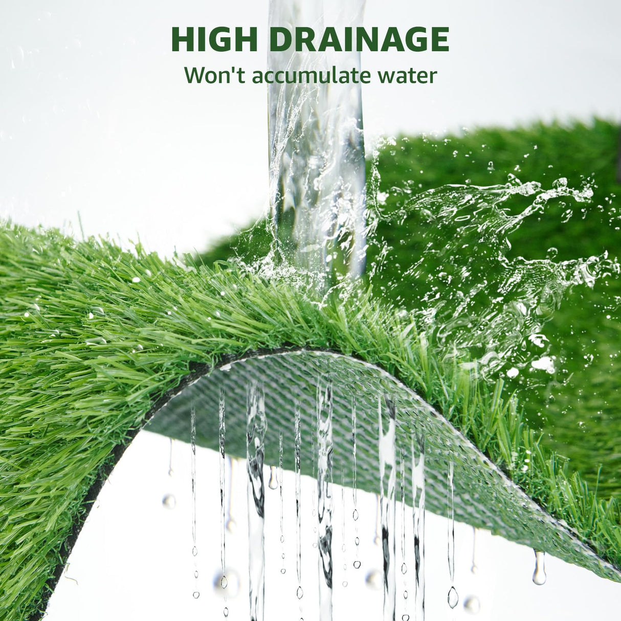 LOOBANI Synthetic Artificial Turf Roll, Artificial Grass for Dog Potty with Drainage Holes, Fake Grass Rug for Garden Landscape Balcony Patio Backyard Decoration (4 Feet x 6 Feet) LOOBANI