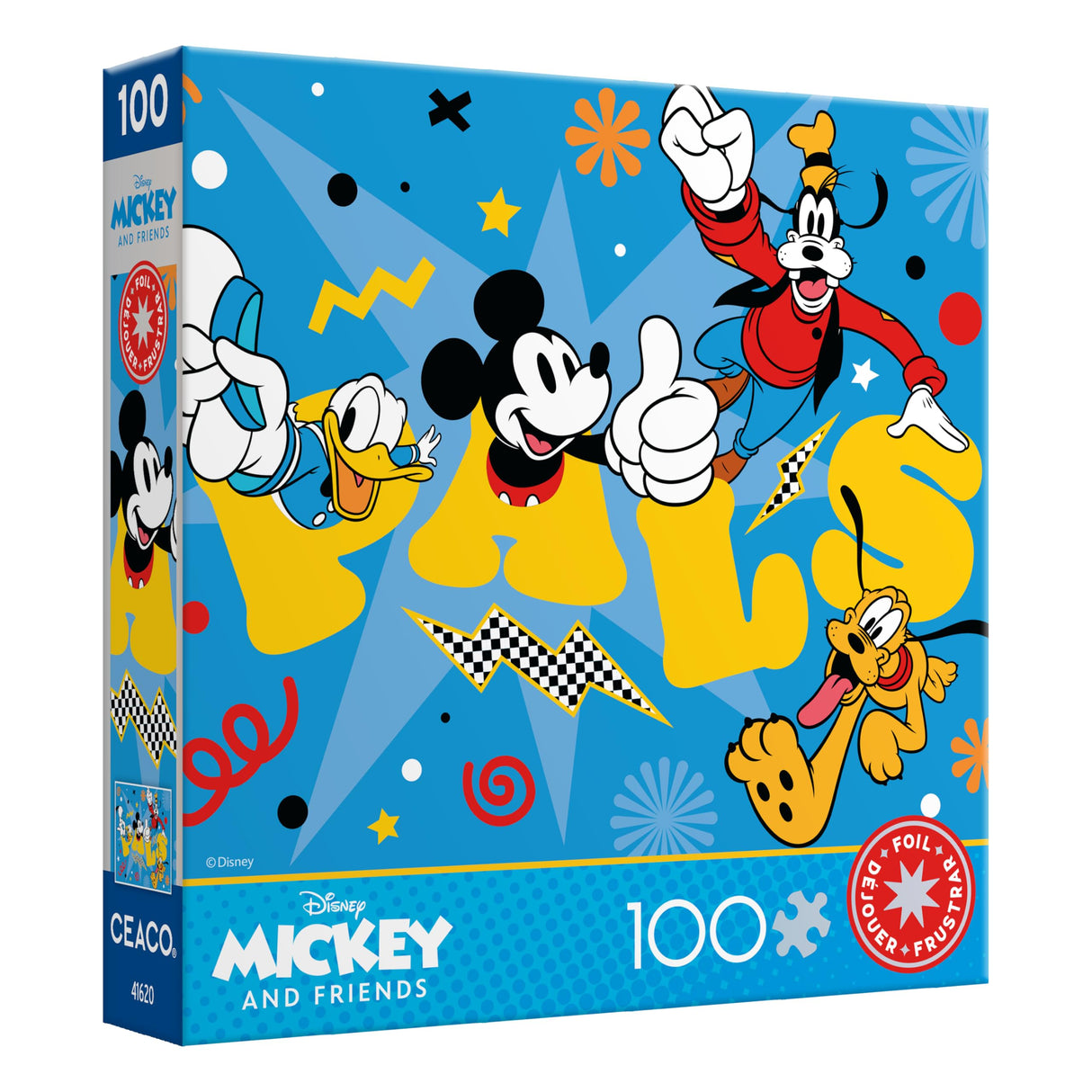 Ceaco - Disney - Mickey and Friends - Mickey and Pals - Foil Puzzle -100 Piece Jigsaw Puzzle Ceaco