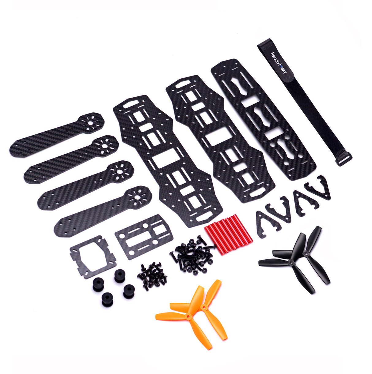Readytosky 250mm FPV Racing Drone Frame 5 Inch Carbon Fiber Quadcopter Frame Kit with 4mm FPV Frame Arms+Lipo Battery Strap Readytosky