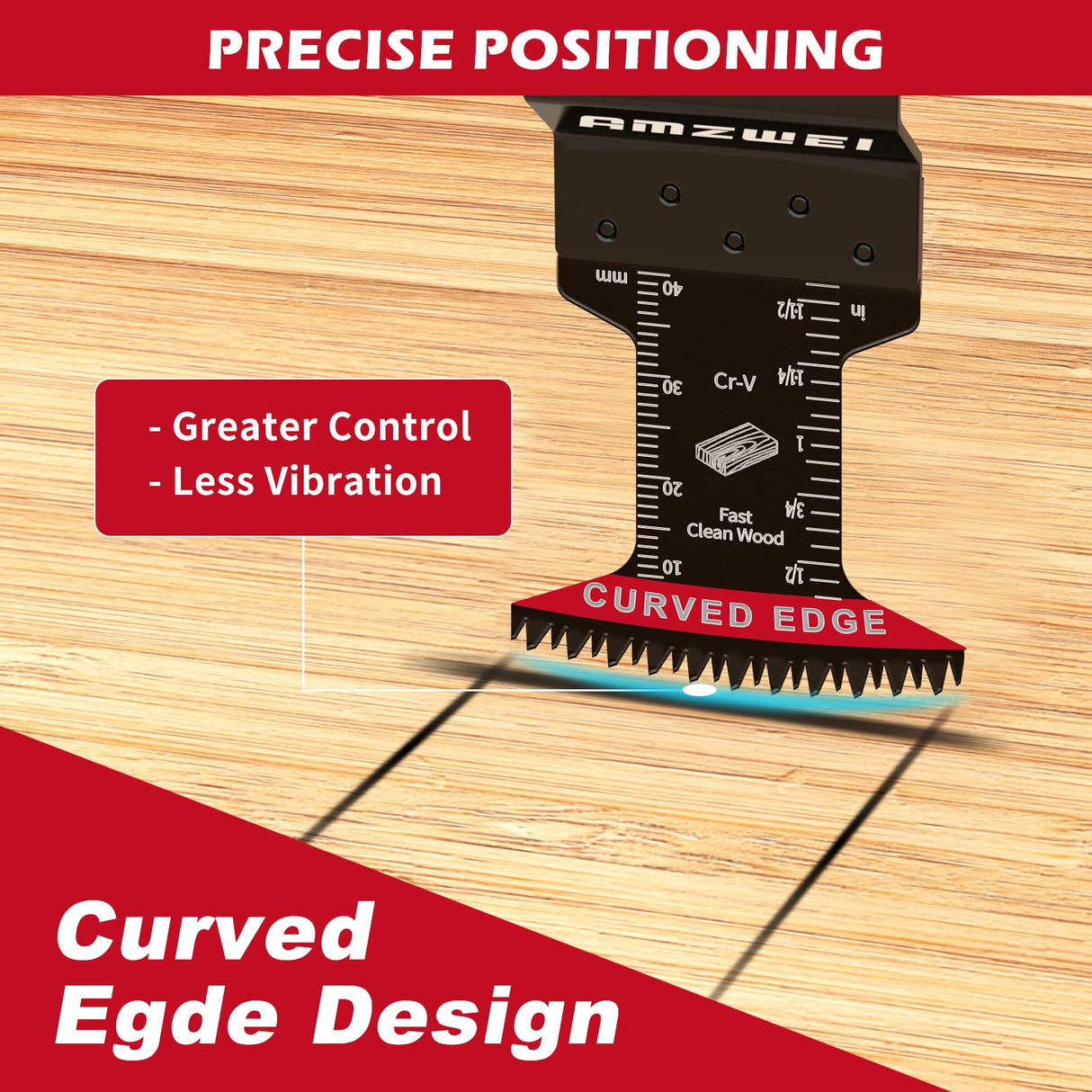 AMZWEI 16PCS Japanese Teeth Oscillating Tool Blade, CRV Extra Long Multi Tool Blade Kits for Wood Clean Cutting, Quick Release Oscillating Saw Blades Compatible with Dewalt Bosch Milwaukee Ryobi AMZWEI