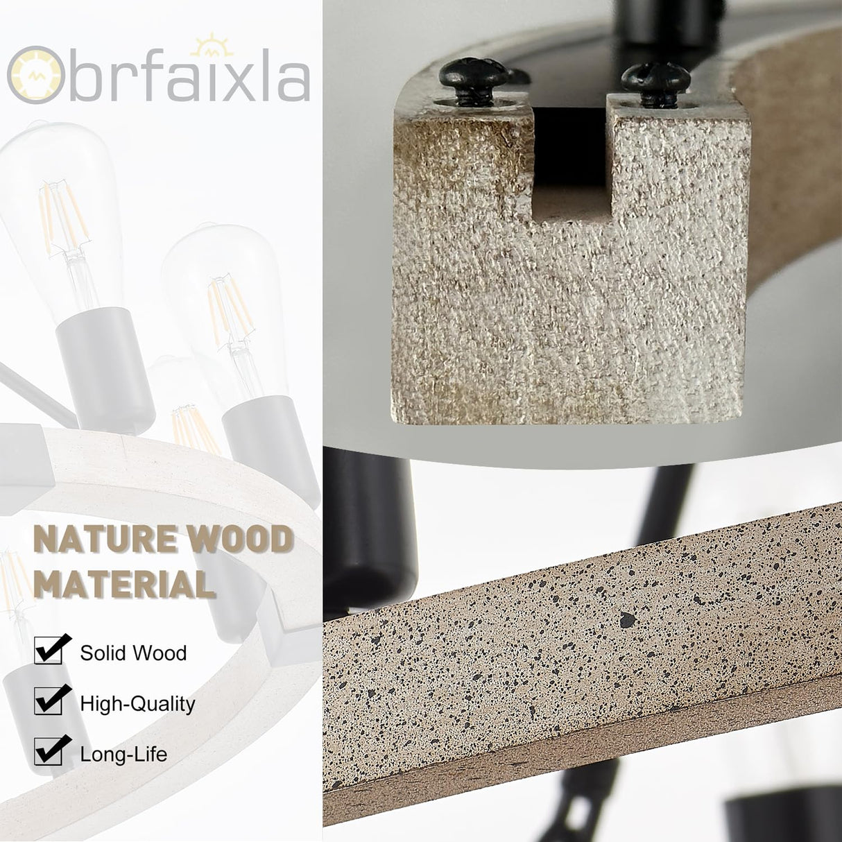 brfaixla 12-Light Wooden Wagon Wheel Chandelier Farmhouse, 31.5'' Black&Cream Colored Chandelier Pendant Light for Living Room, Industrial Rustic Round Wood Chandeliers for Dining Room Entryway Porch brfaixla