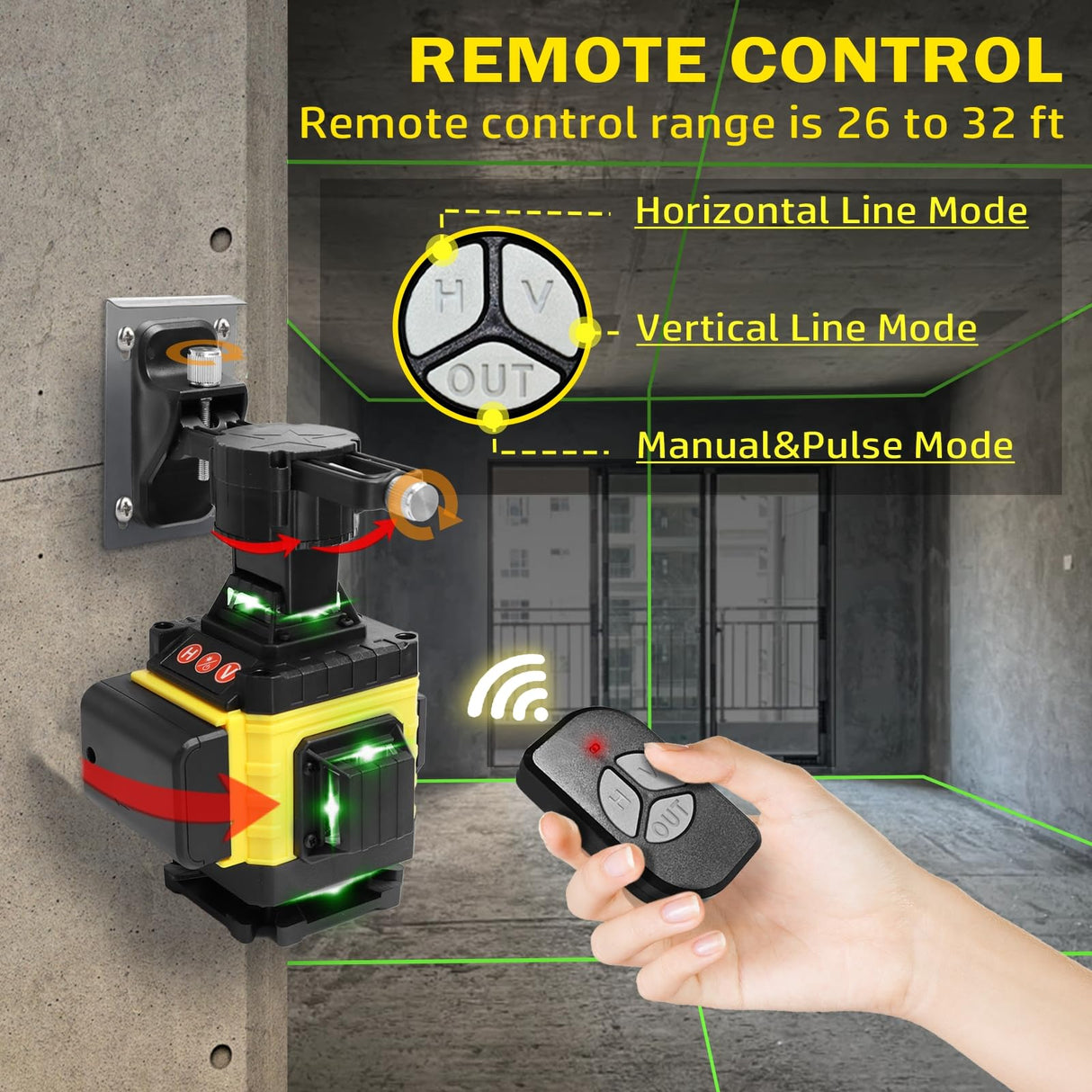 EODOJU Laser Level, 4 x 360° Laser Level with Tripod, Self Leveling Laser Level 4D Green Lazer Level 16 Lines Laser Level 360 Self Leveling for Construction, Picture Hanging, Floor Tile, Renovation EODOJU