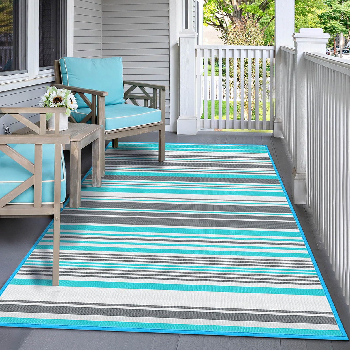 Outdoor Patio Rug Waterproof Camping - 5x8 ft Outdoor Plastic Straw Rug Area Carpet Clearance for Outside, Porch, RV Camper, Picnic, Balcony & Backyard, Patio Decor, Clearance Kalafun