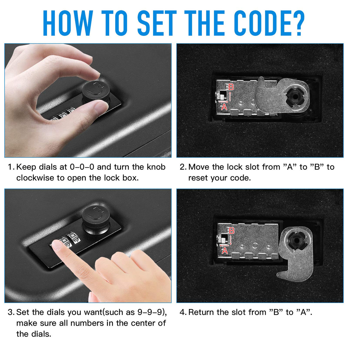 TENAMIC Pistol Safe, Portable Travel Gun Safe, Solid Steel Handgun Lock Box for Home, Gun Safes for Car, Black Tenamic