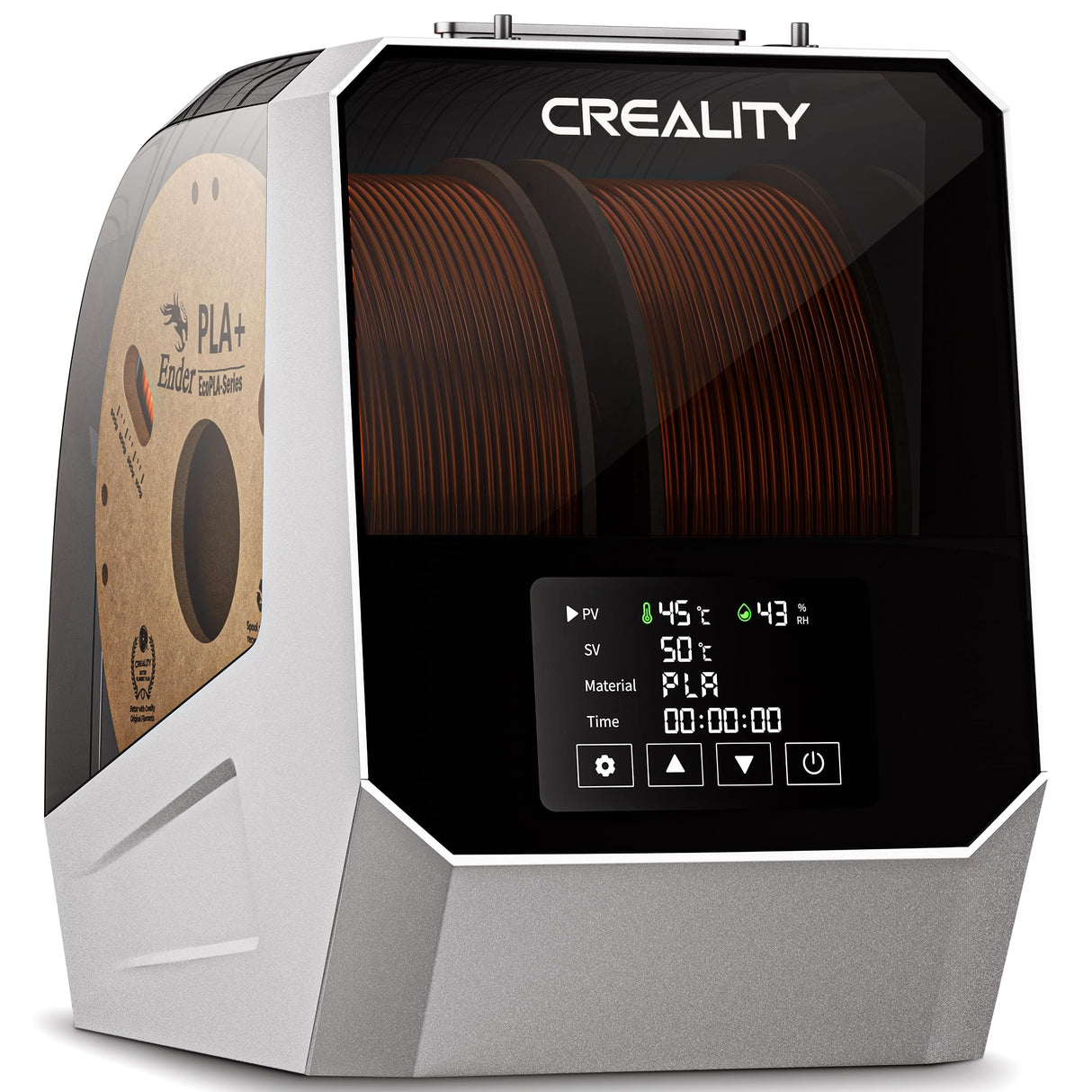 2024 CREALITY Official Space Pi Filament Dryer Plus, Dual-Spool Filament Dryer Box for 3D Printing with PTC Heater, 360° Fast Heating, 4'' LCD Touch Screen, One Key Set, Compatible with PLA PETG ABS Creality