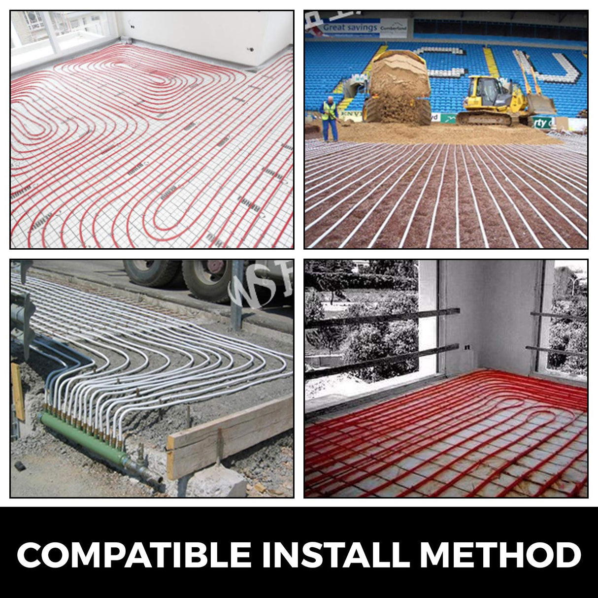 VEVOR Oxygen-Barrier PEX Tubing 300Ft Red 1/2 Inch Radiant Floor PEX Pipe Radiant Heat Floor Heating Plumbing Cold and Hot Water Tubing VEVOR