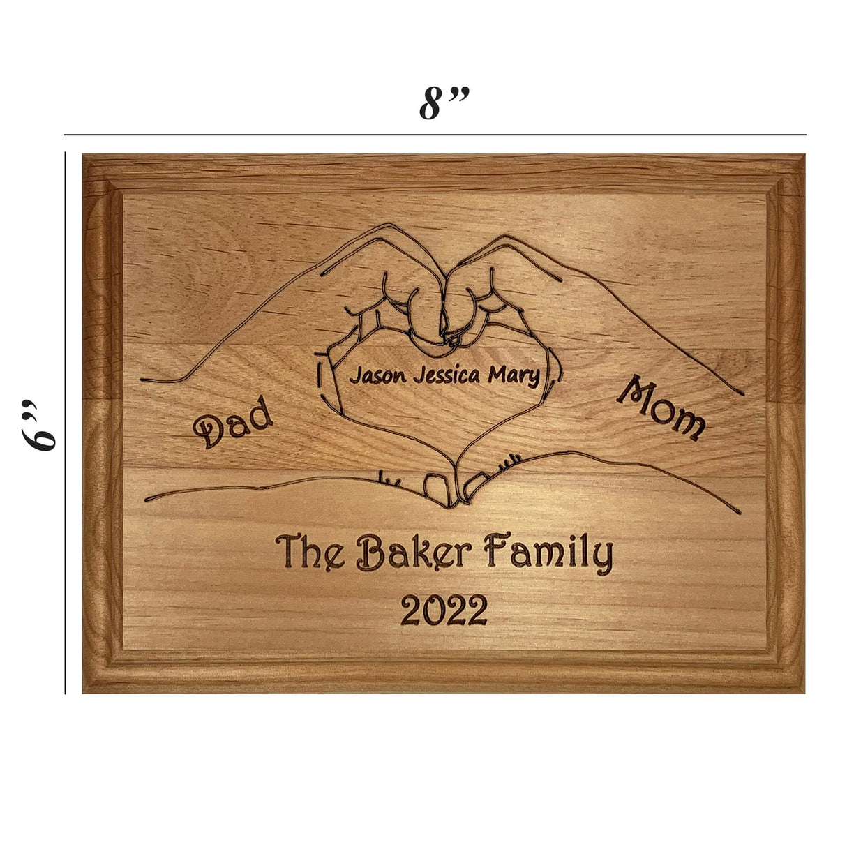 CHEERZEER CUSTOMIZE Family Wood Plaque With Heart - Custom Wood Gift for Christmas Family Mom Grandma, Christmas Wall Sign CHEERZEER CUSTOMIZE