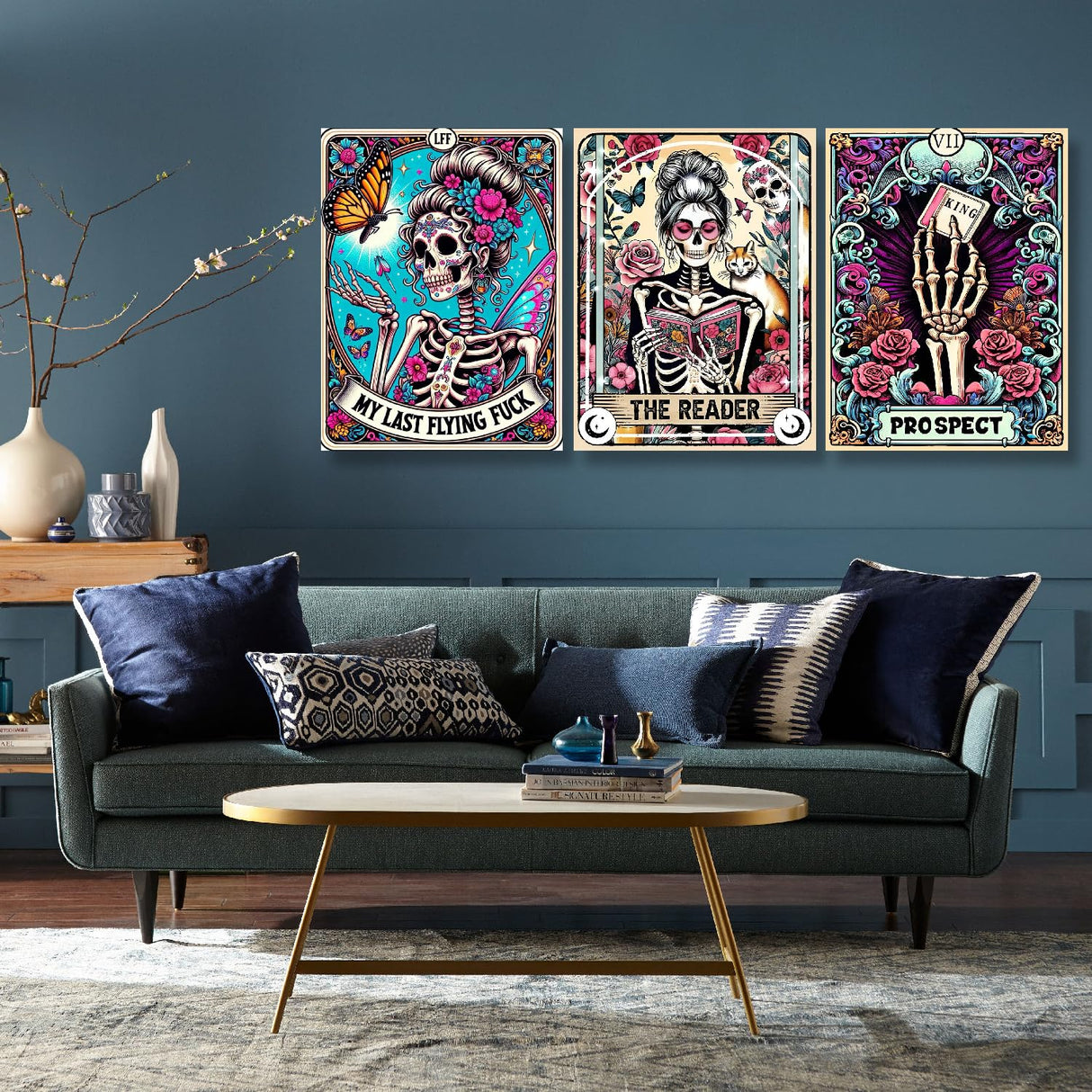 LWZAYS 6 Packs DIY Skull Diamond Painting Kits for Adults, Halloween Skull Tarot Diamond Art Kits for Beginners, Full Round Dots Diamond Arts and Crafts for Home Wall Decor Gifts(12x16 inch) LWZAYS