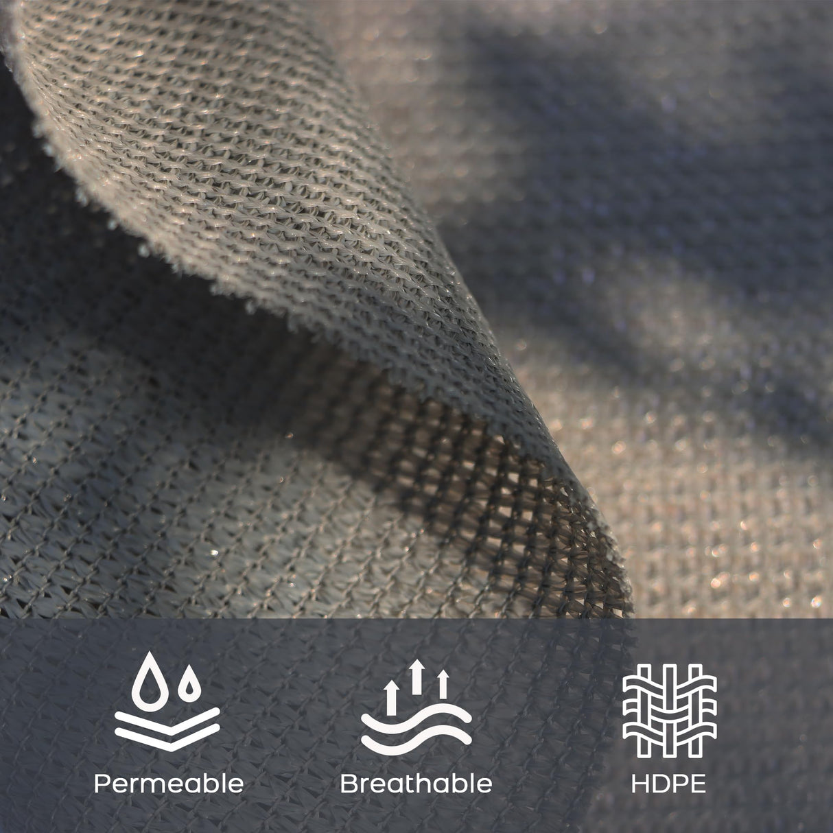 VICLLAX Shade Fabric Sun Shade Cloth Privacy Screen with Grommets for Patio Garden Pergola Cover Canopy 10x10 FT, Grey VICLLAX